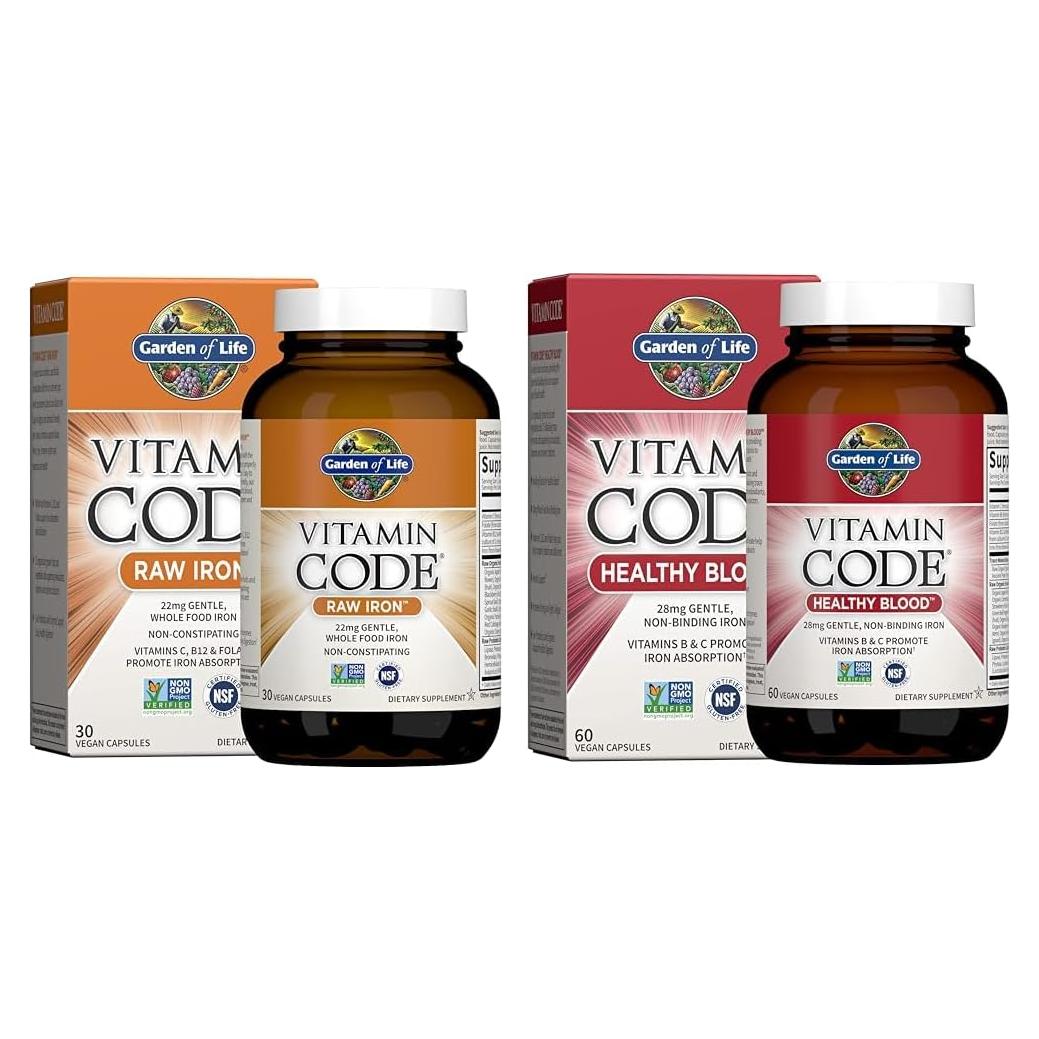 Paquete Vitamin Code Raw Iron 30 cápsulas + Healthy Blood 60 cápsulas