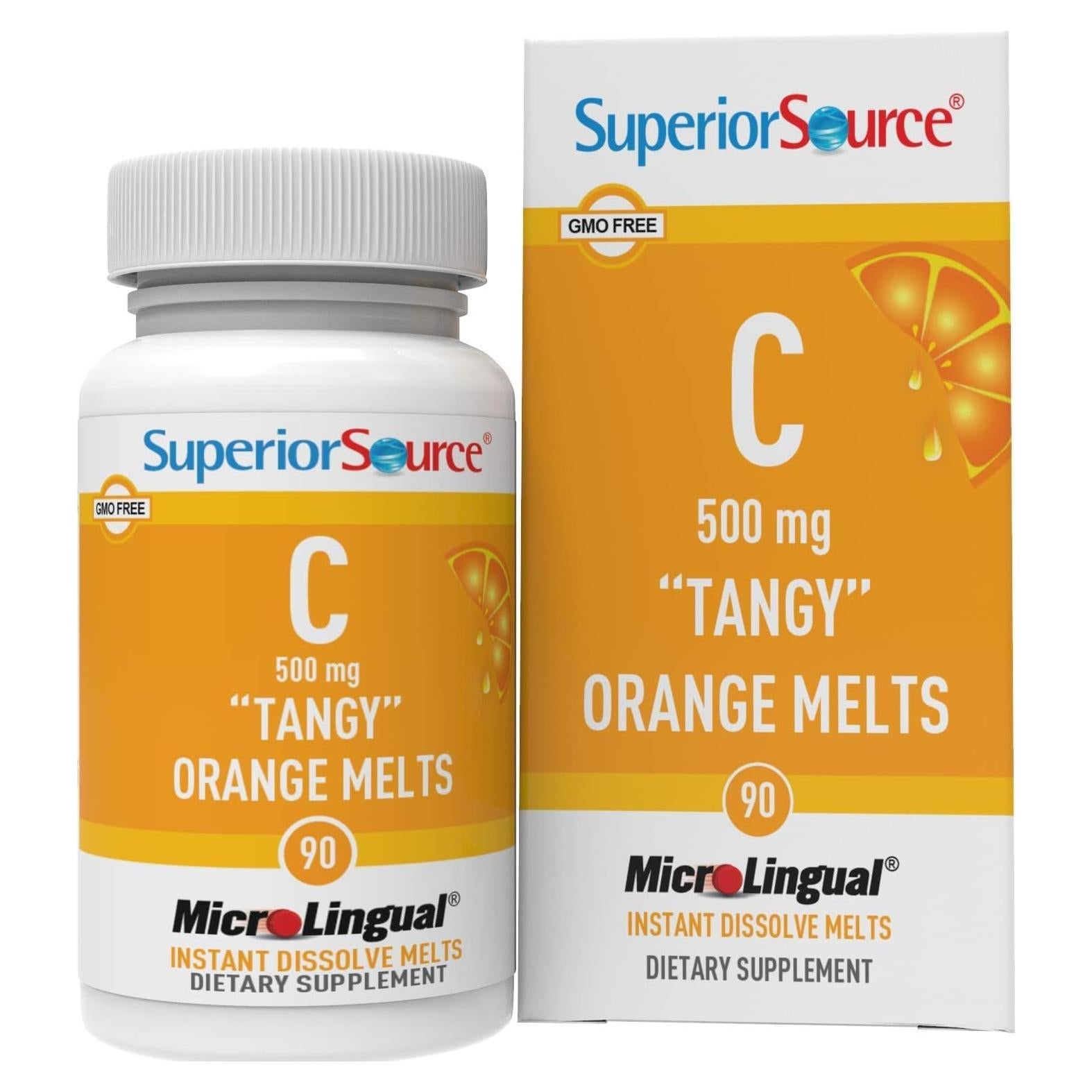 Vitamina C 500 mg Superior Source Naranja Ácida - 90 Tabletas Sublinguales