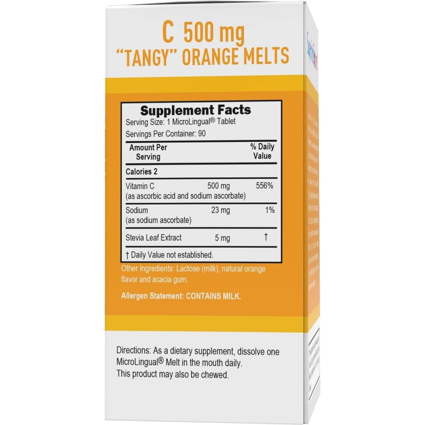 Vitamina C 500 mg Superior Source Naranja Ácida - 90 Tabletas Sublinguales