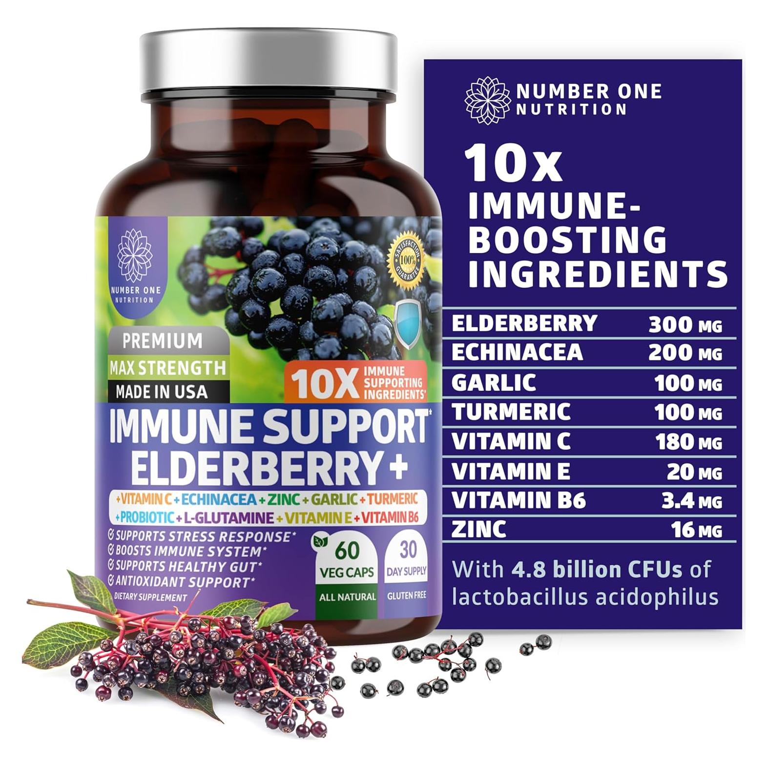 Suplemento Inmunológico 10 en 1 Number One Nutrition 60 Cápsulas