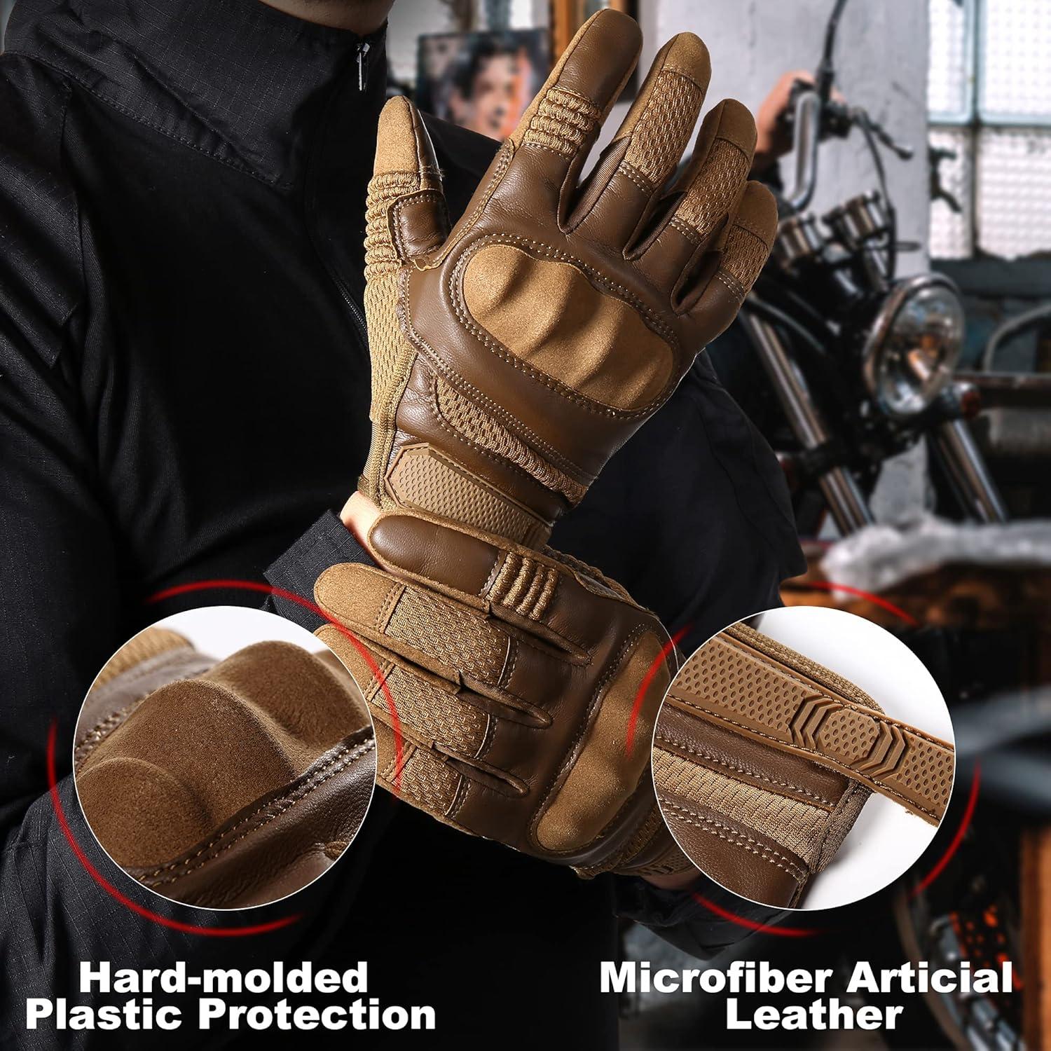Guantes de Motocicleta AXBXCX Tácticos Negros Talla Pequeña