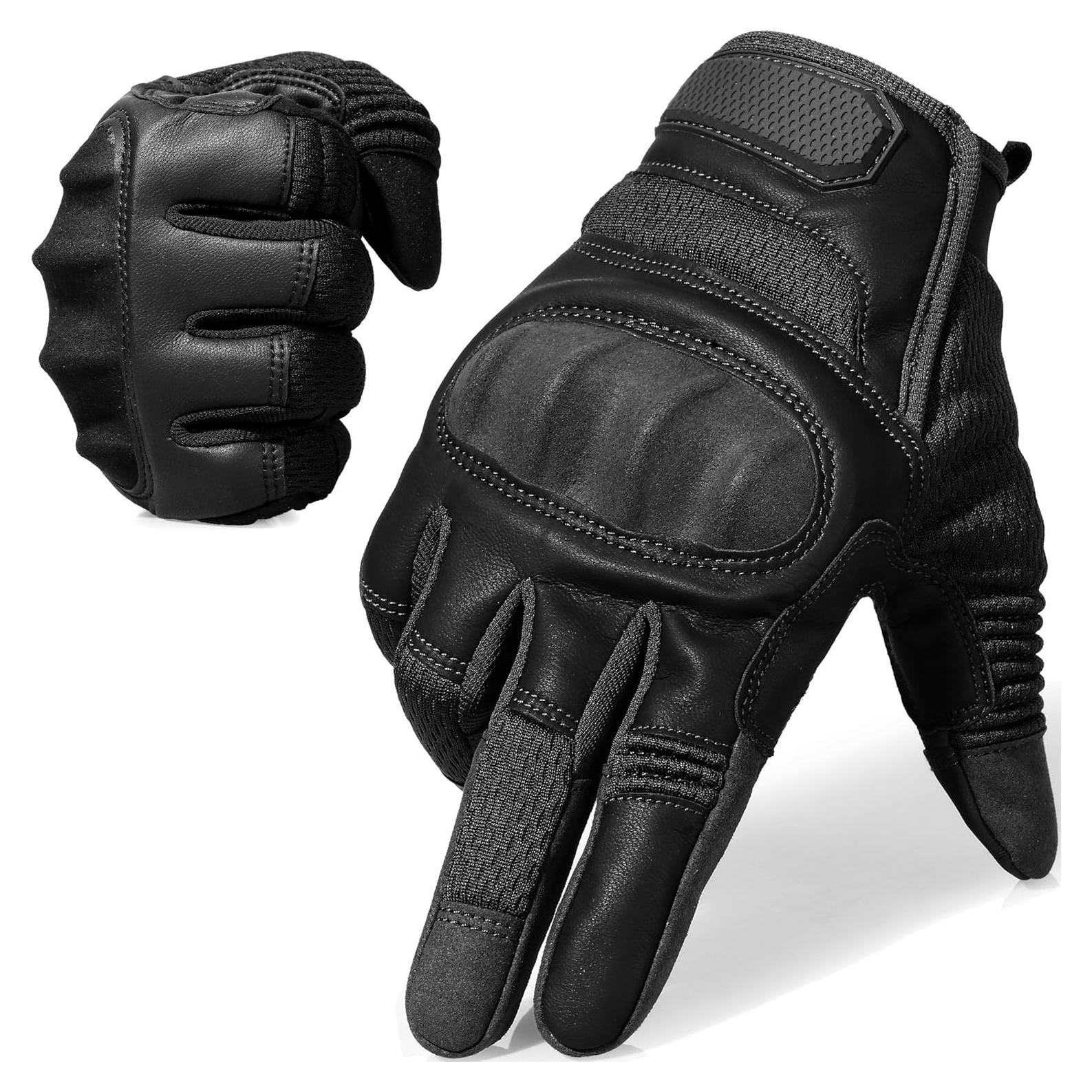 Guantes de Motocicleta AXBXCX Táctiles Negros para Hombre
