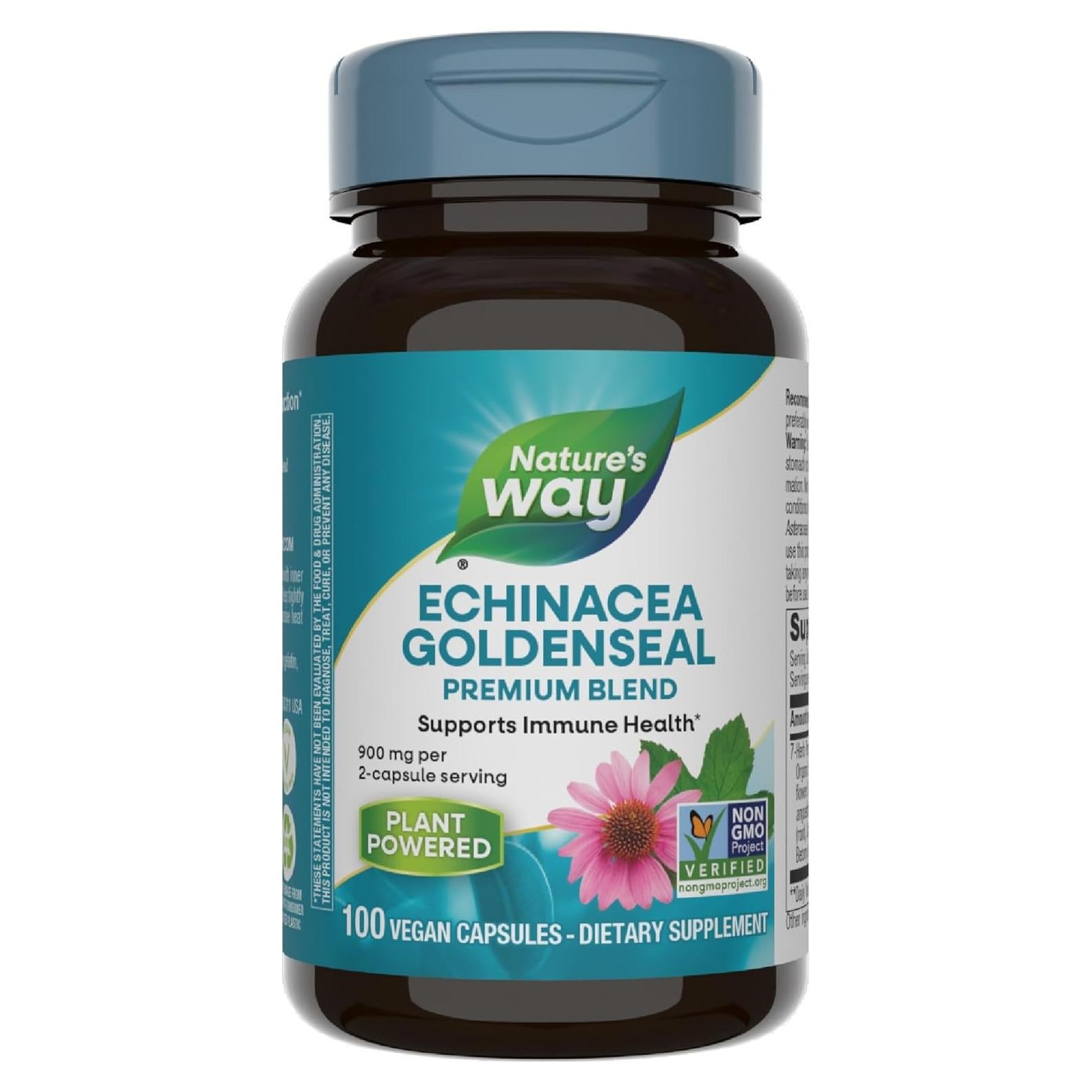 Echinacea Goldenseal Nature's Way 900 mg 100 Cápsulas Veganas