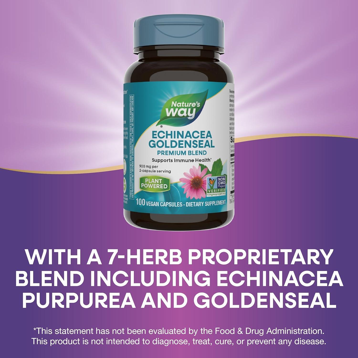 Echinacea Goldenseal Nature's Way 900 mg 100 Cápsulas Veganas