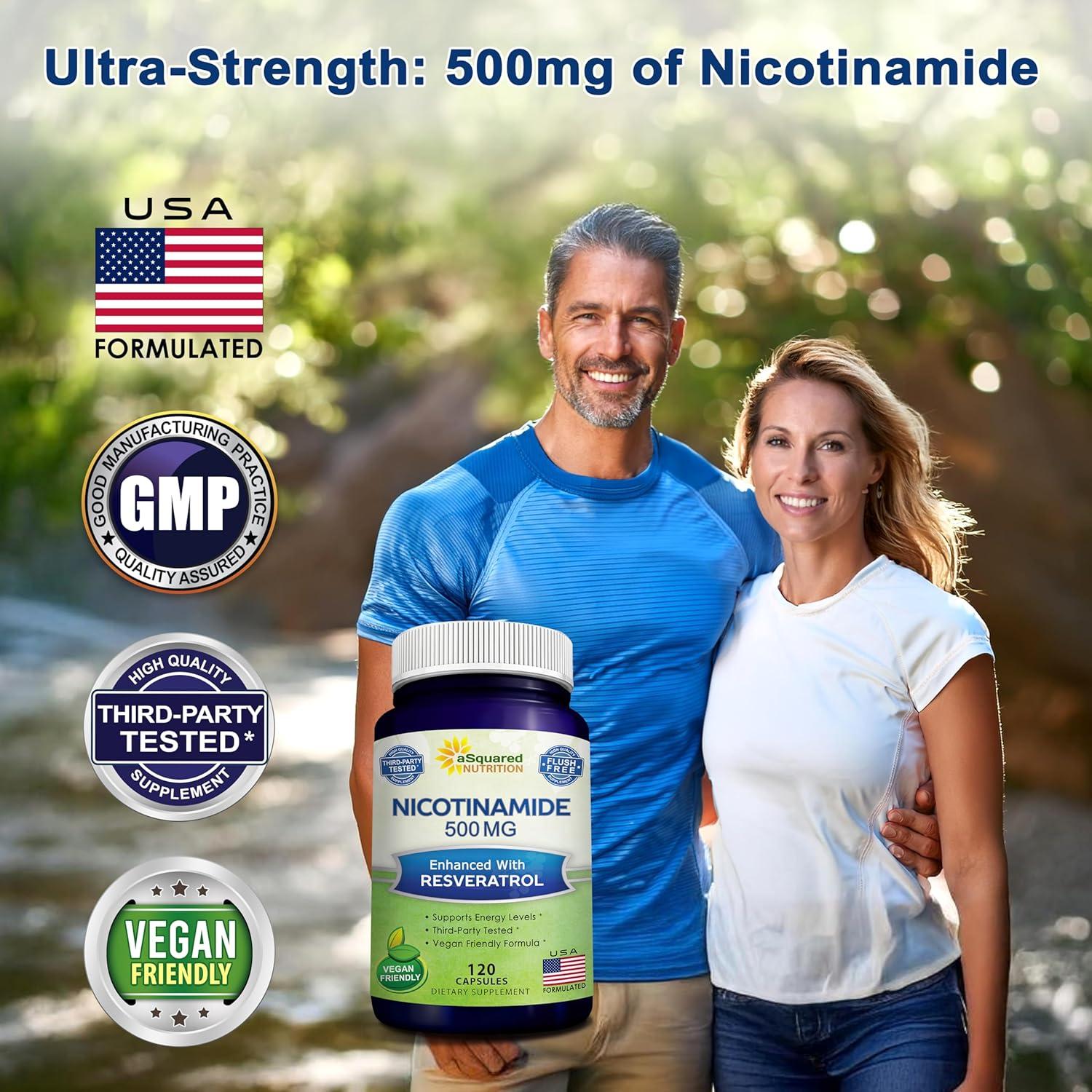 Nicotinamida 500mg con Resveratrol 100mg - 120 Cápsulas Veganas