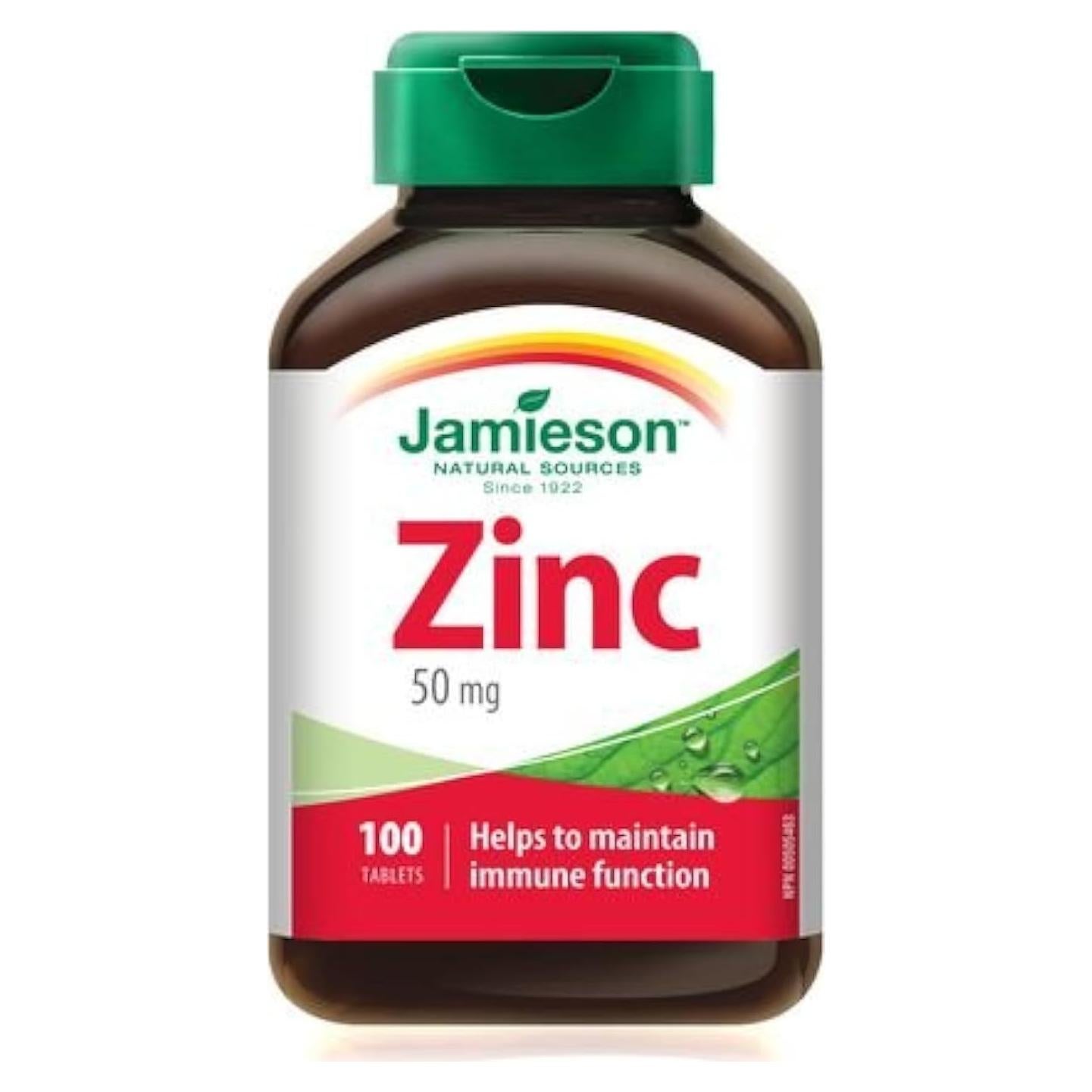 Suplemento de Zinc Jamieson 50 mg - 100 Tabletas