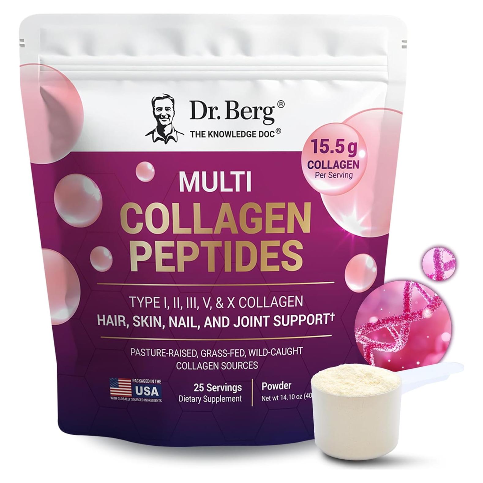 Polvo de Colágeno Dr. Berg Sin Sabor 14 g Proteína 25 Porciones