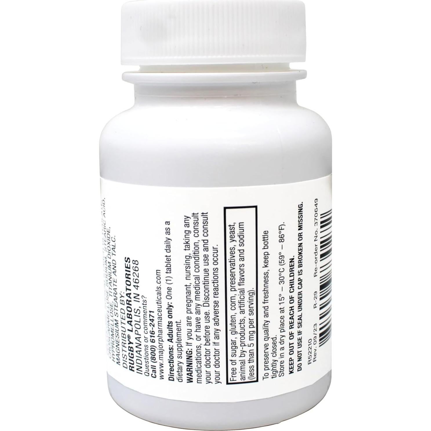 Tabletas de Sulfato de Zinc Rugby 220 mg - 100 Tabletas