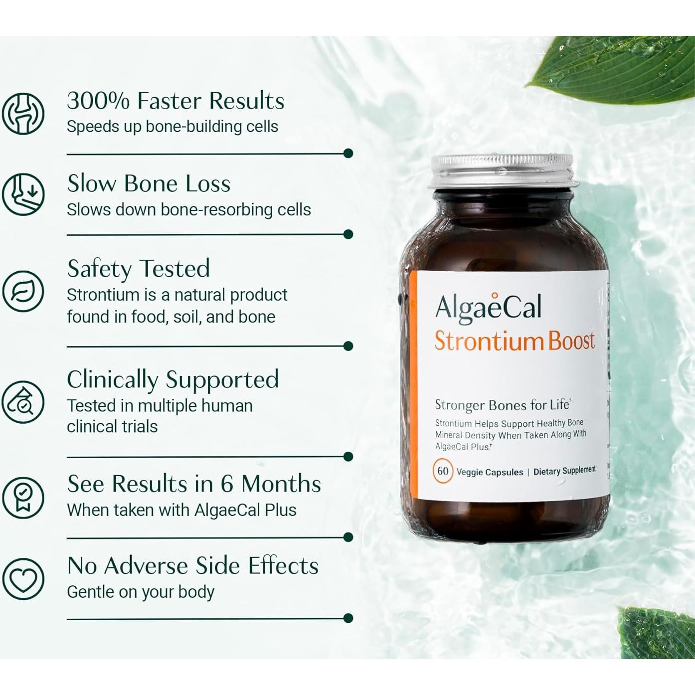 AlgaeCal Suplemento de Citrato de Estroncio 680 mg - 60 Cápsulas