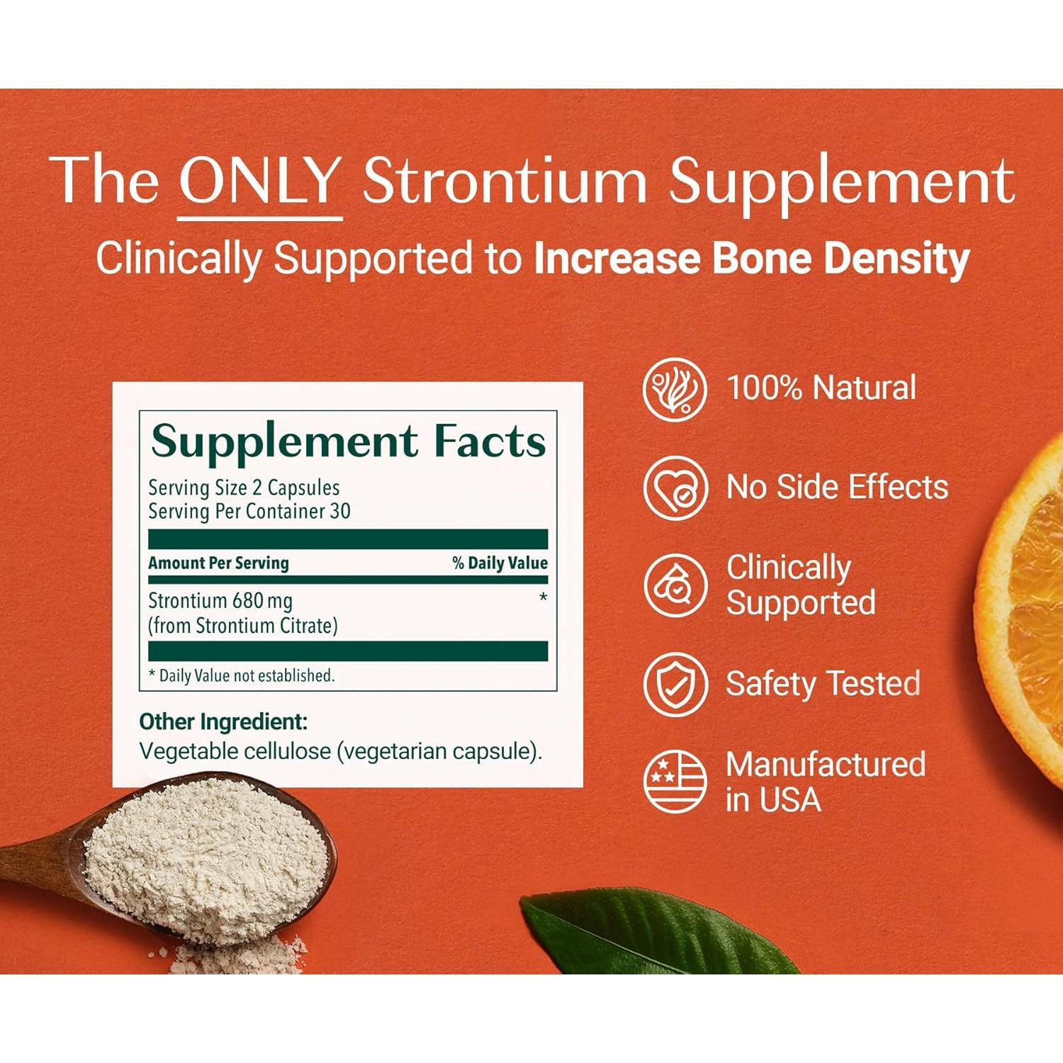 AlgaeCal Suplemento de Citrato de Estroncio 680 mg - 60 Cápsulas