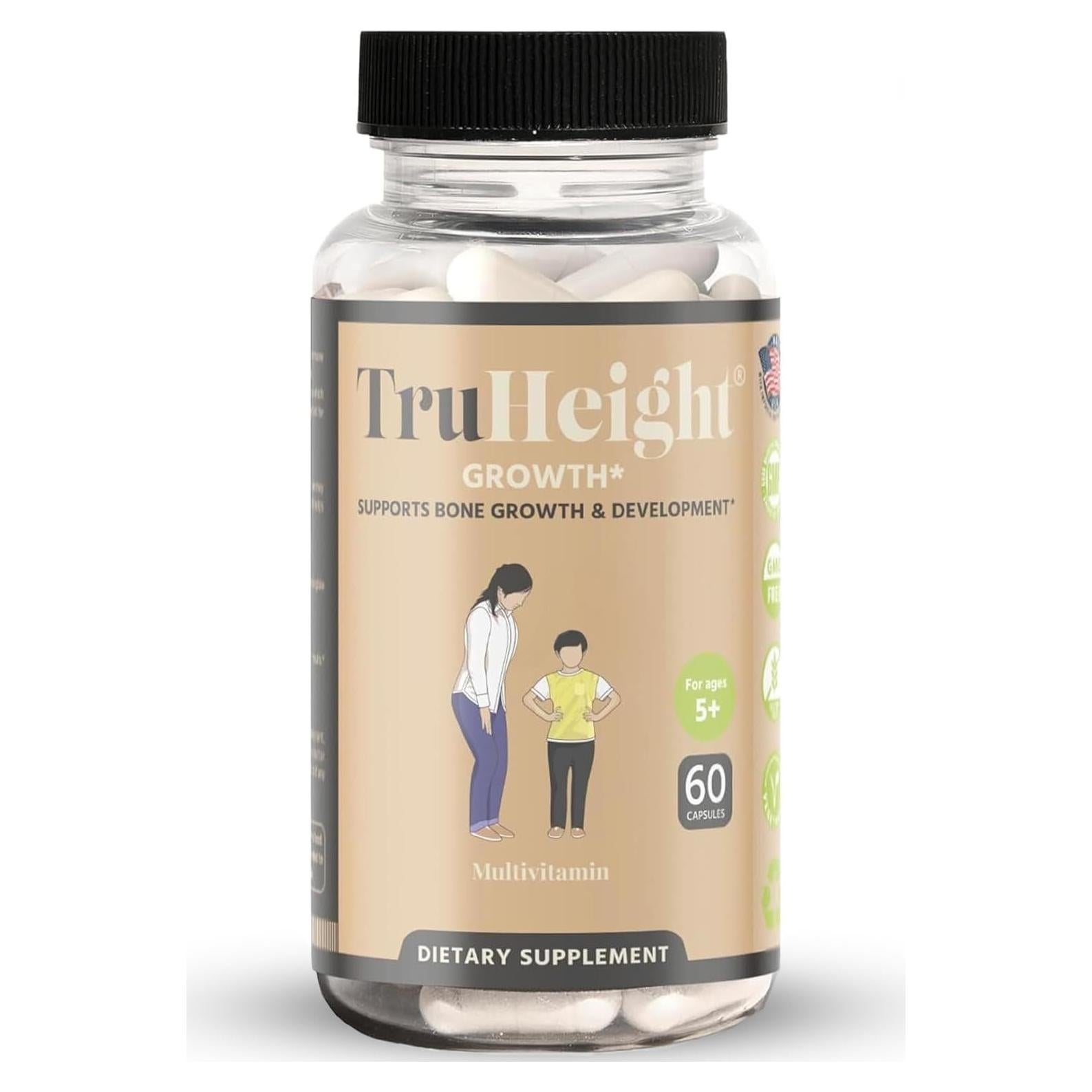 Cápsulas de Crecimiento TruHeight 60 Unidades - Suplemento Natural para Niños y Adolescentes