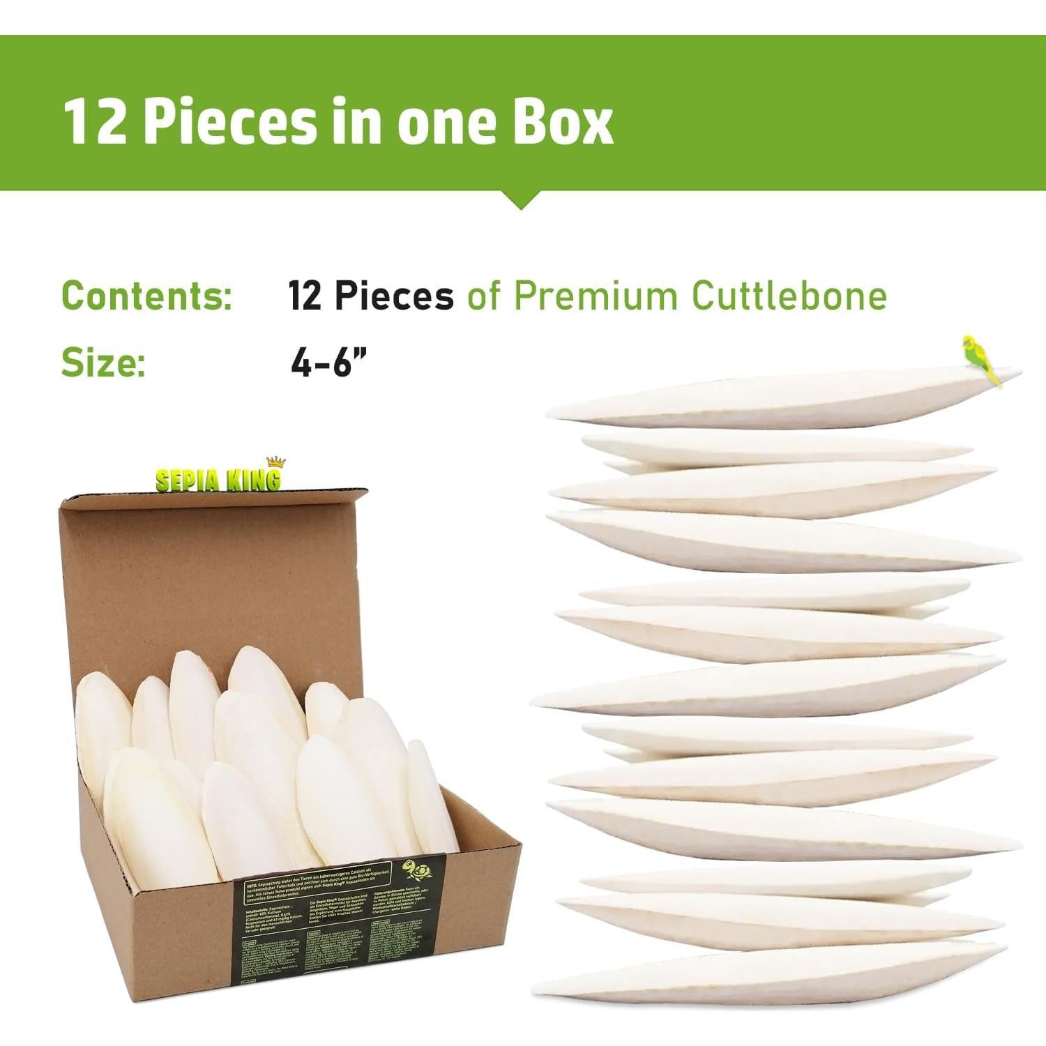 Cáscara de Sepia 100% Natural Sepia King - Paquete de 12