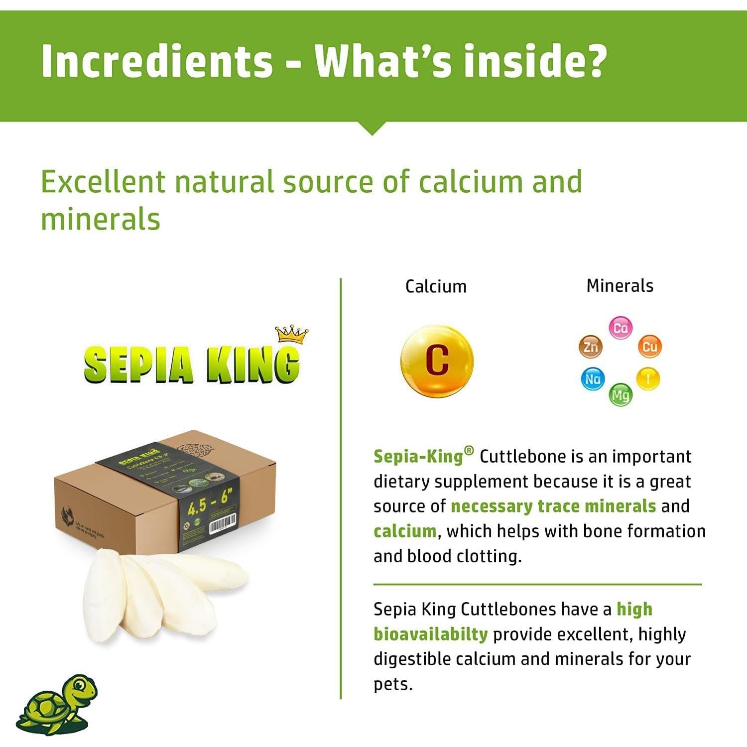 Cáscara de Sepia 100% Natural Sepia King - Paquete de 12