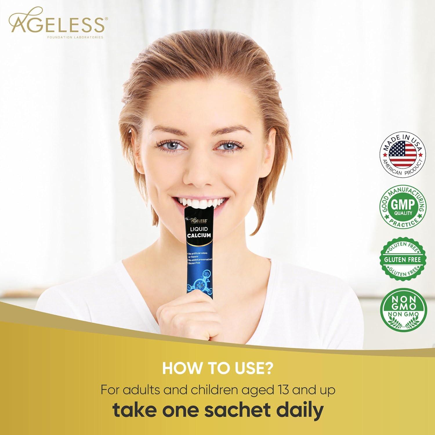 Calcio Líquido Ageless con Vitamina D8 y Extracto de Róbalo - 25 ml