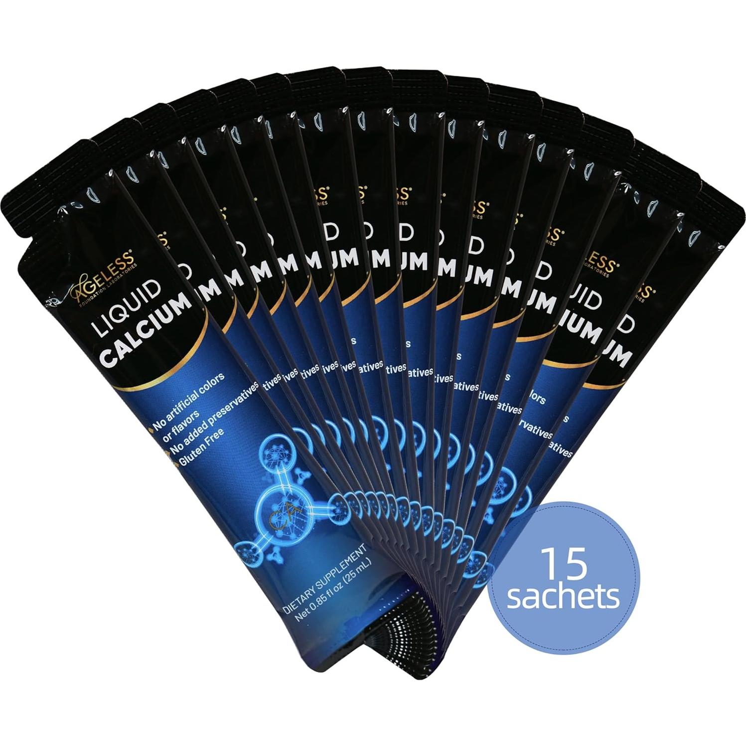 Calcio Líquido Ageless con Vitamina D8 y Extracto de Róbalo - 25 ml