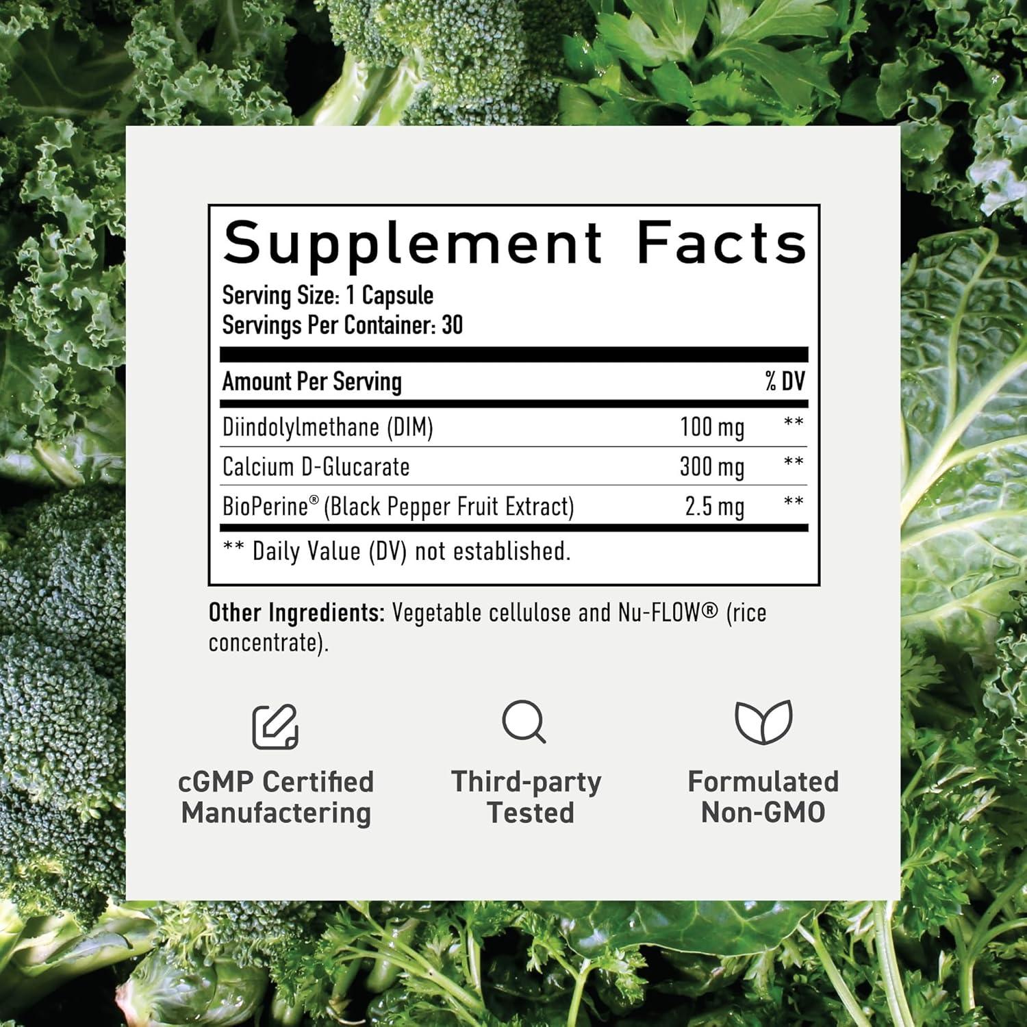 Suplemento D-Glucarato de Calcio con DIM 30 cápsulas SMNutrition