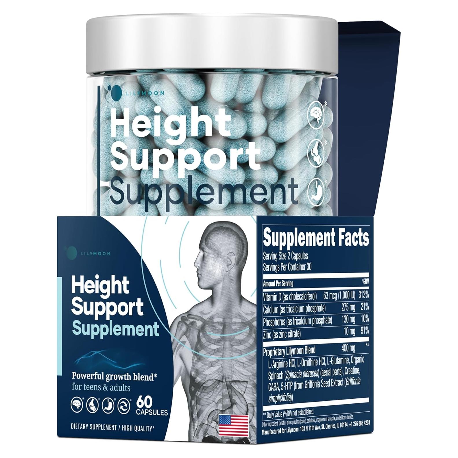 Suplemento de Crecimiento Altura y Huesos Lilymoon 60 Cápsulas