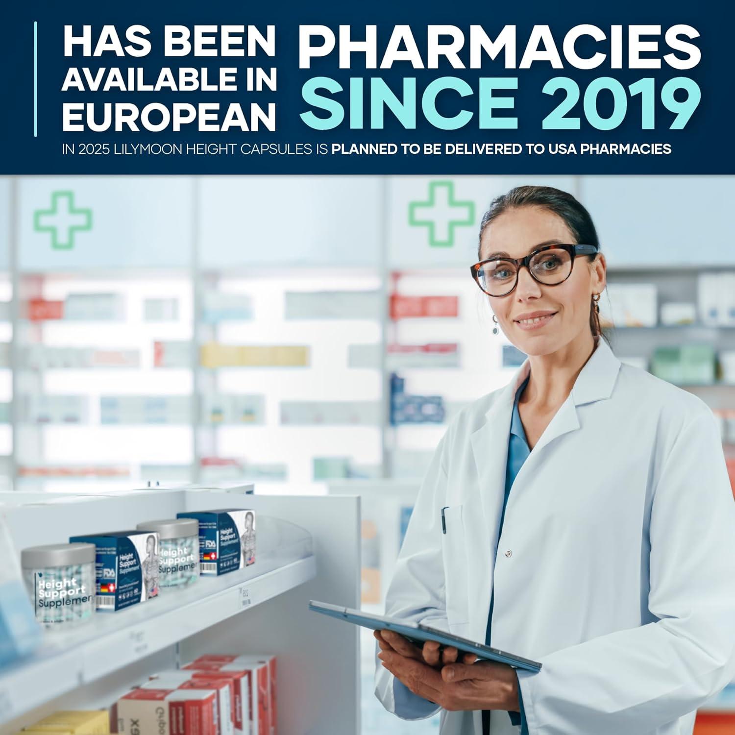 Suplemento de Crecimiento Altura y Huesos Lilymoon 60 Cápsulas