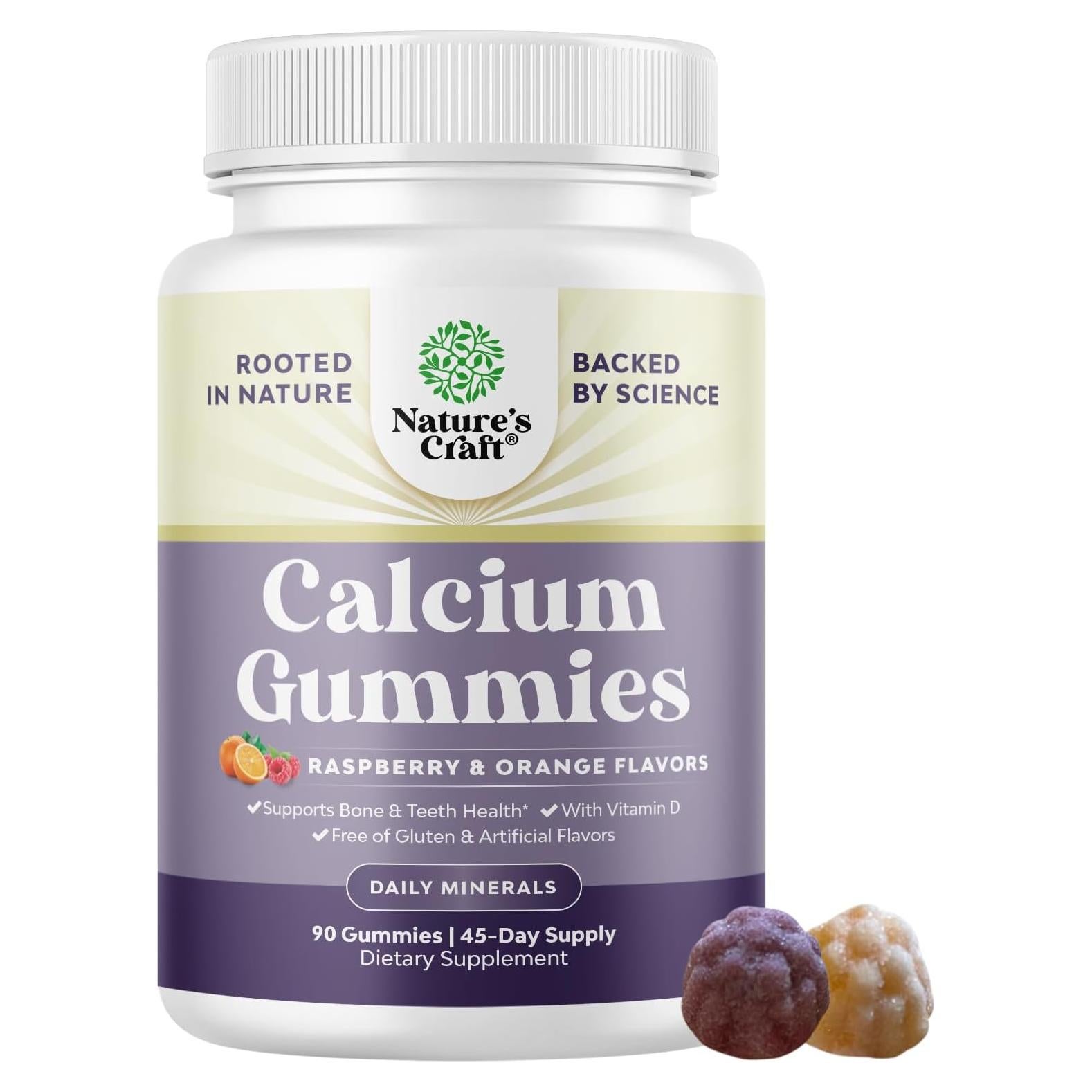 Gomitas de Calcio Natures Craft 500 mg con Vitamina D3 90ct