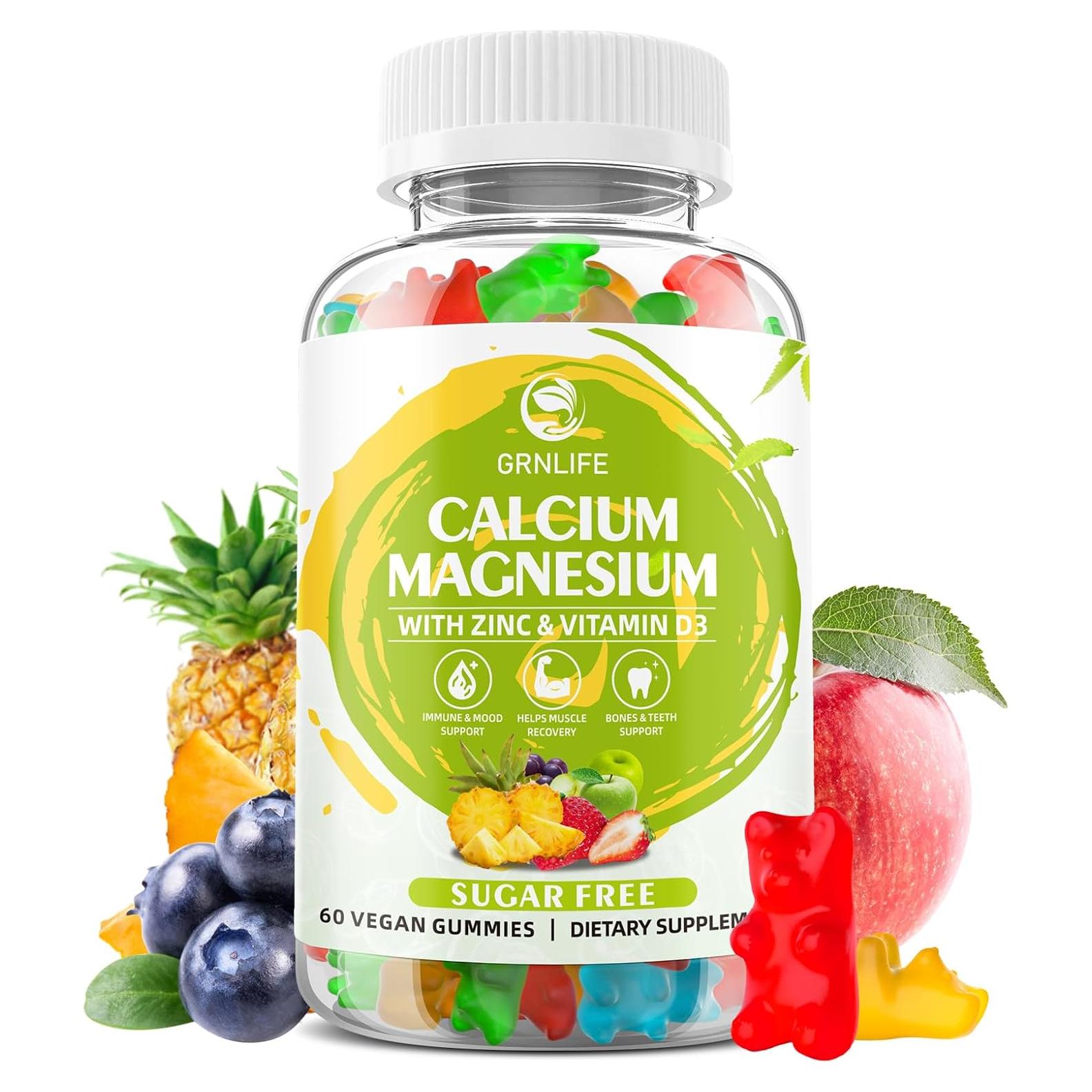 Gominolas de Calcio Magnesio Zinc GrnLife 60 Unidades Sin Azúcar