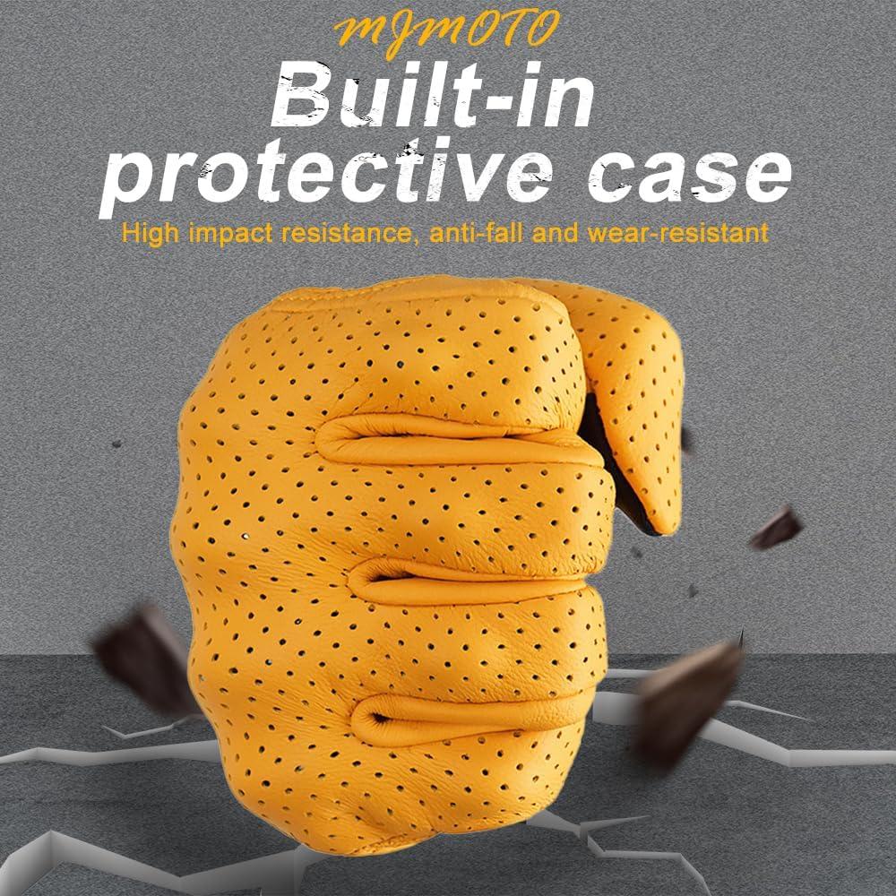 Guantes de Motocicleta MJMOTO Amarillo Clásico Táctiles