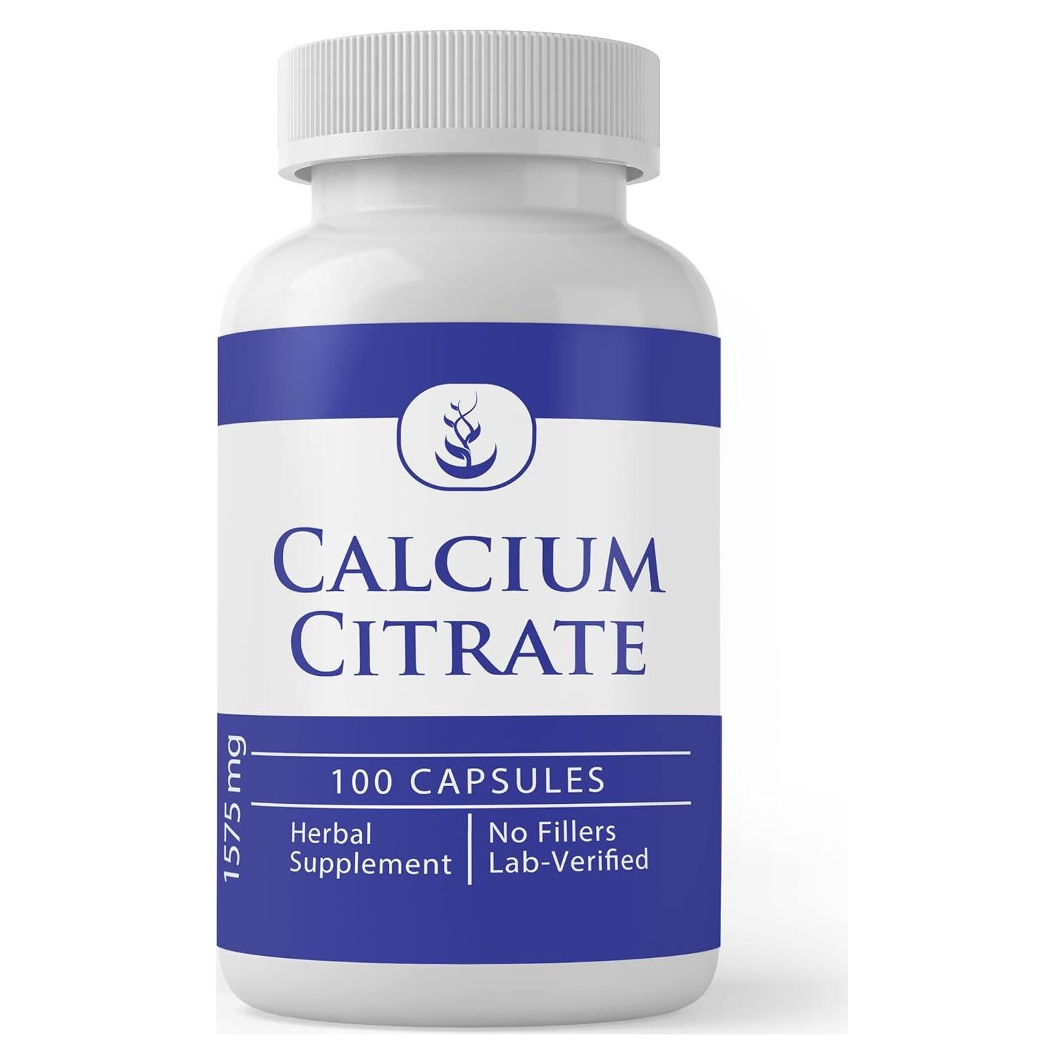 Citrato de Calcio 100 Cápsulas Ingredientes Originales Puros
