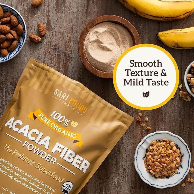 Polvo de Fibra de Acacia Orgánica Sari Foods 850g - Prebiótico Natural