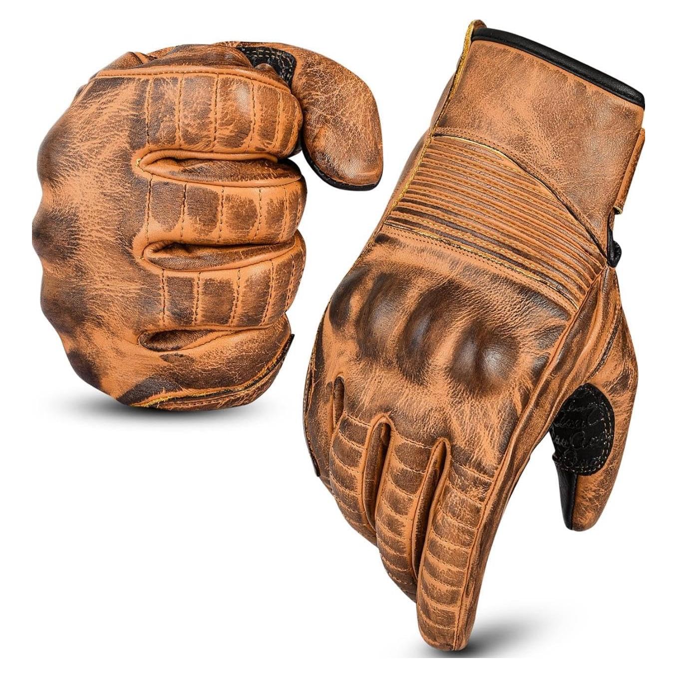 Guantes de Motocicleta aaasportx M20 Cuero Negro Táctiles