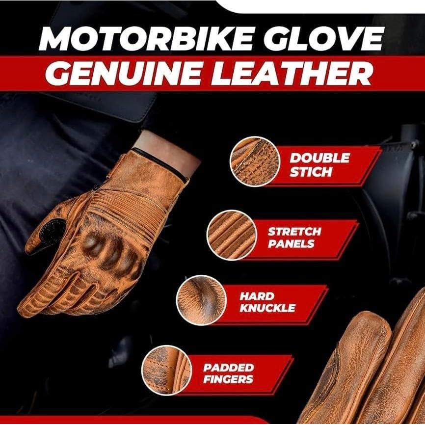 Guantes de Motocicleta aaasportx M20 Cuero Negro Táctiles