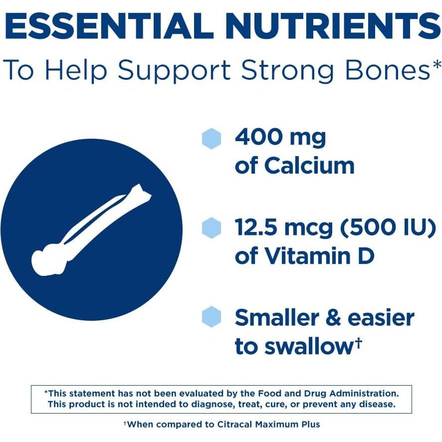Citracal Petites 400 mg Calcio + 12.5 mcg Vitamina D3 375 Tabletas