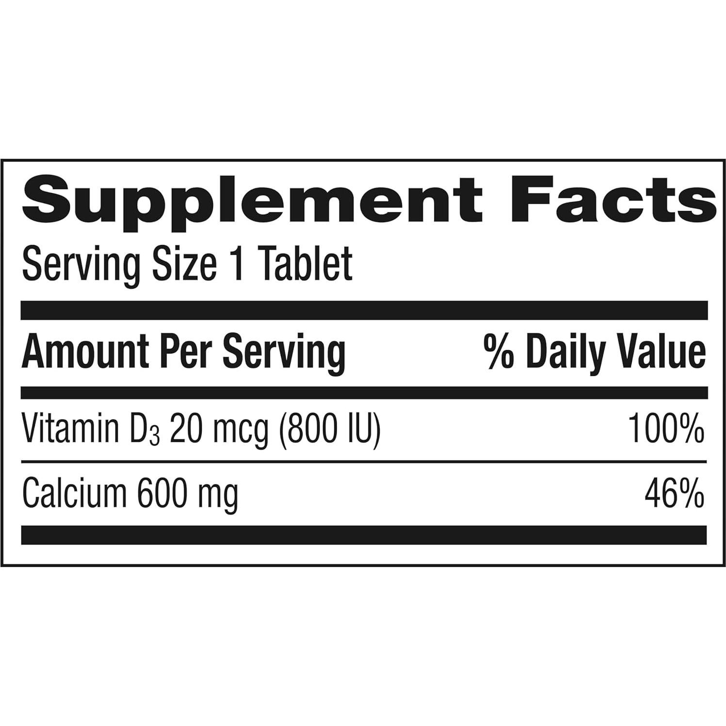 Caltrate 600 Plus D3 Suplemento de Calcio y Vitamina D - 120 Tabletas