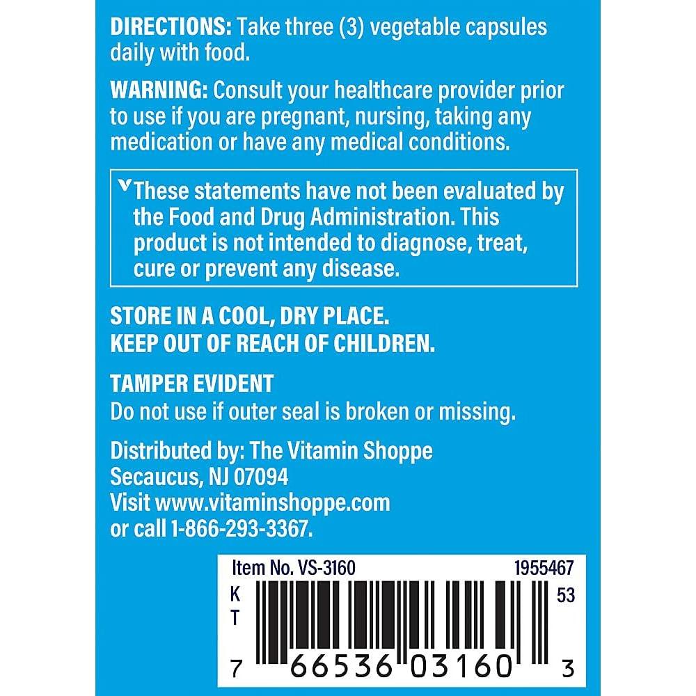 Suplemento de Calcio Vegetal The Vitamin Shoppe 90 Cápsulas