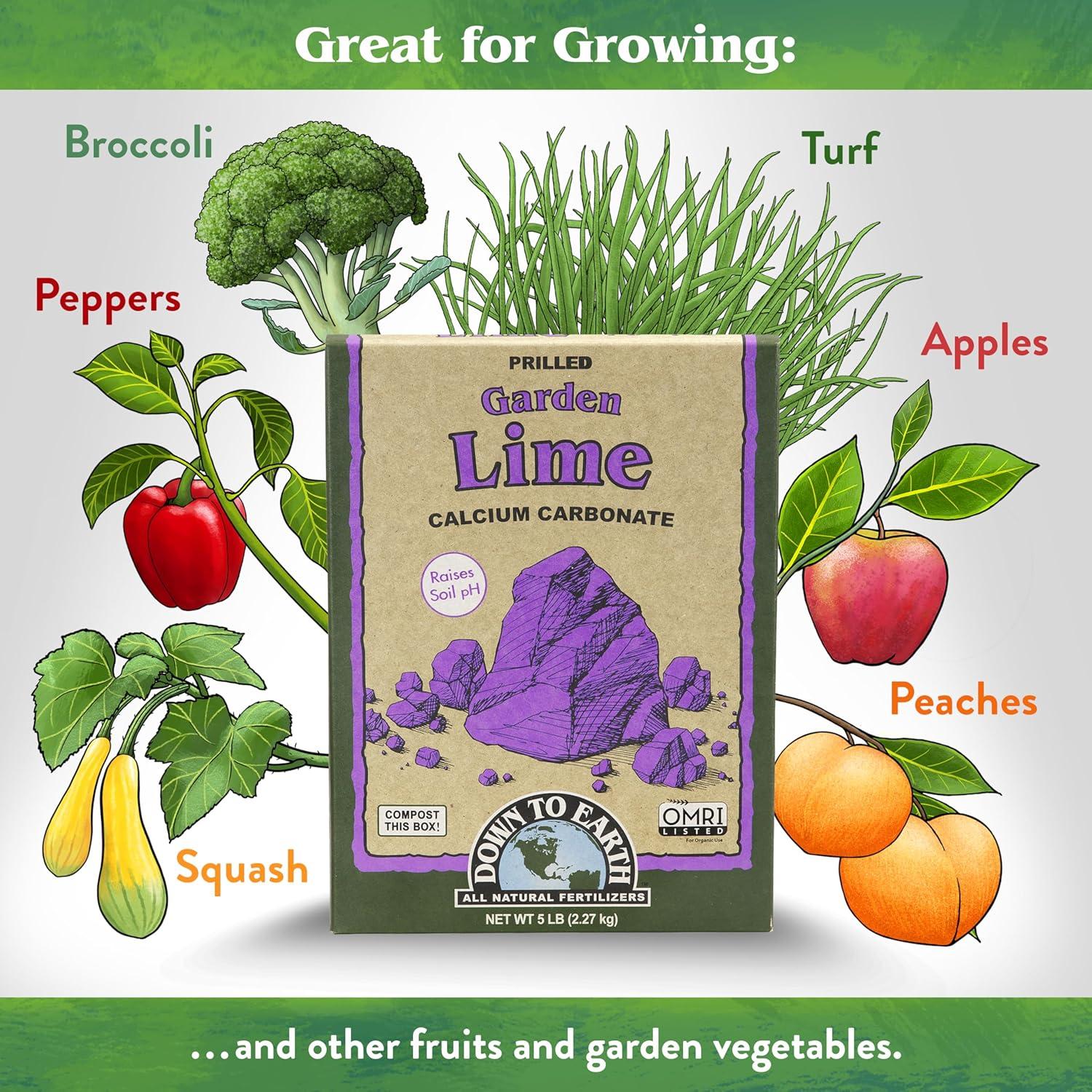 Cal de Jardín Orgánica Down to Earth 2.27kg - Fertilizante Natural