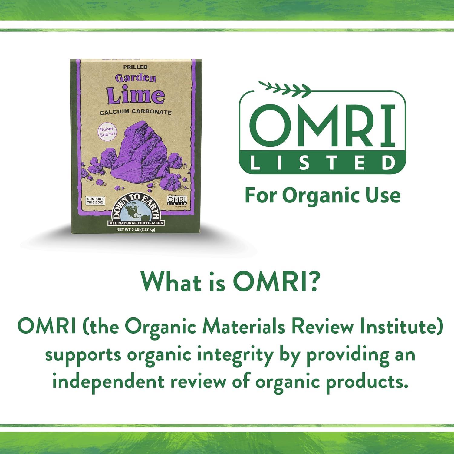 Cal de Jardín Orgánica Down to Earth 2.27kg - Fertilizante Natural