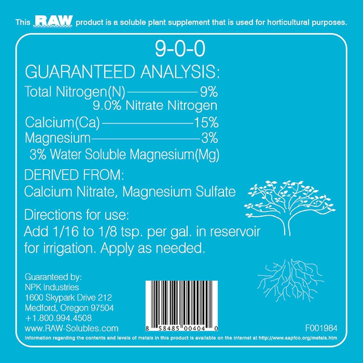 RAW Calcio/Mag 56.7g - Nutrientes Esenciales para Plantas