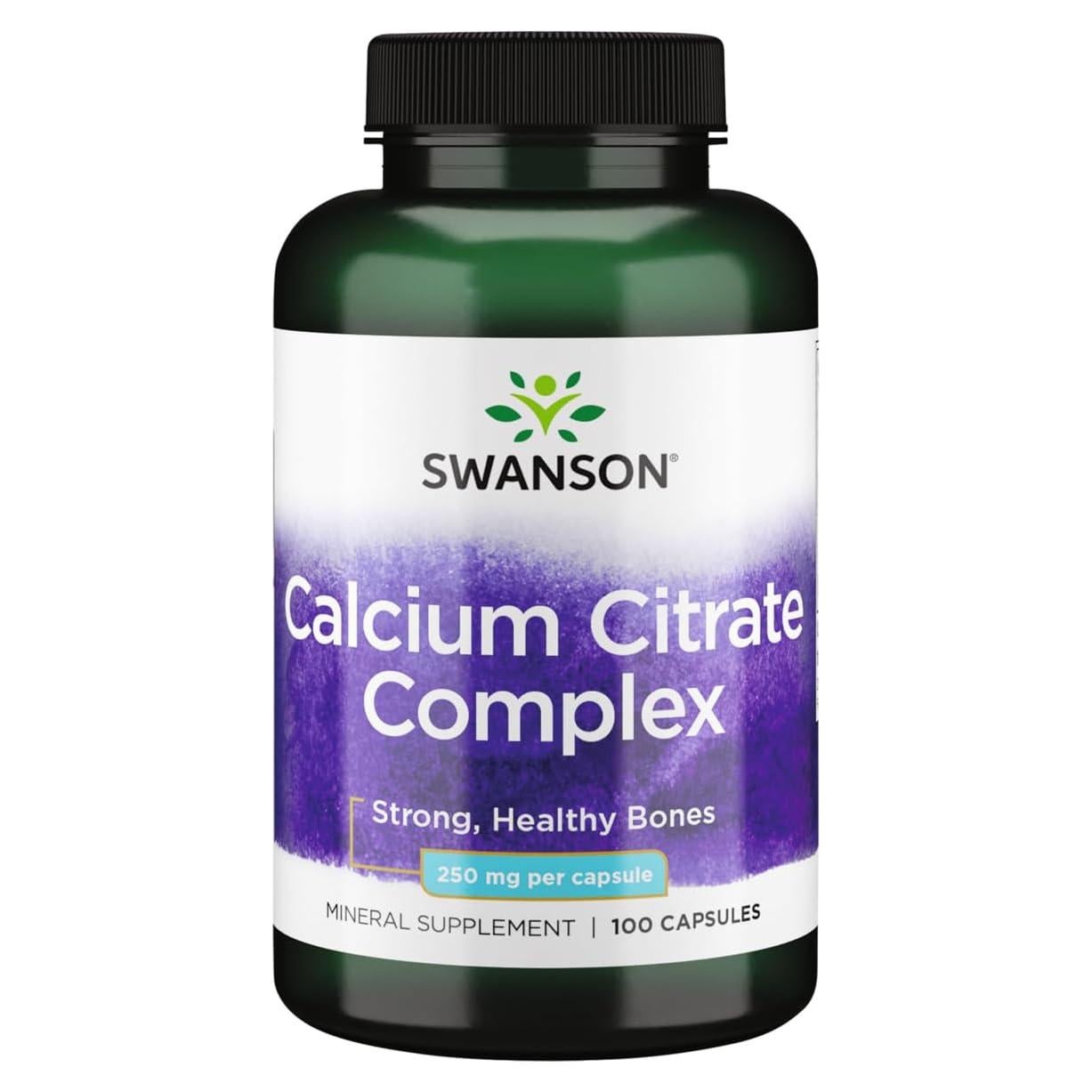 Suplemento de Citrato de Calcio Swanson 250 mg 100 Cápsulas