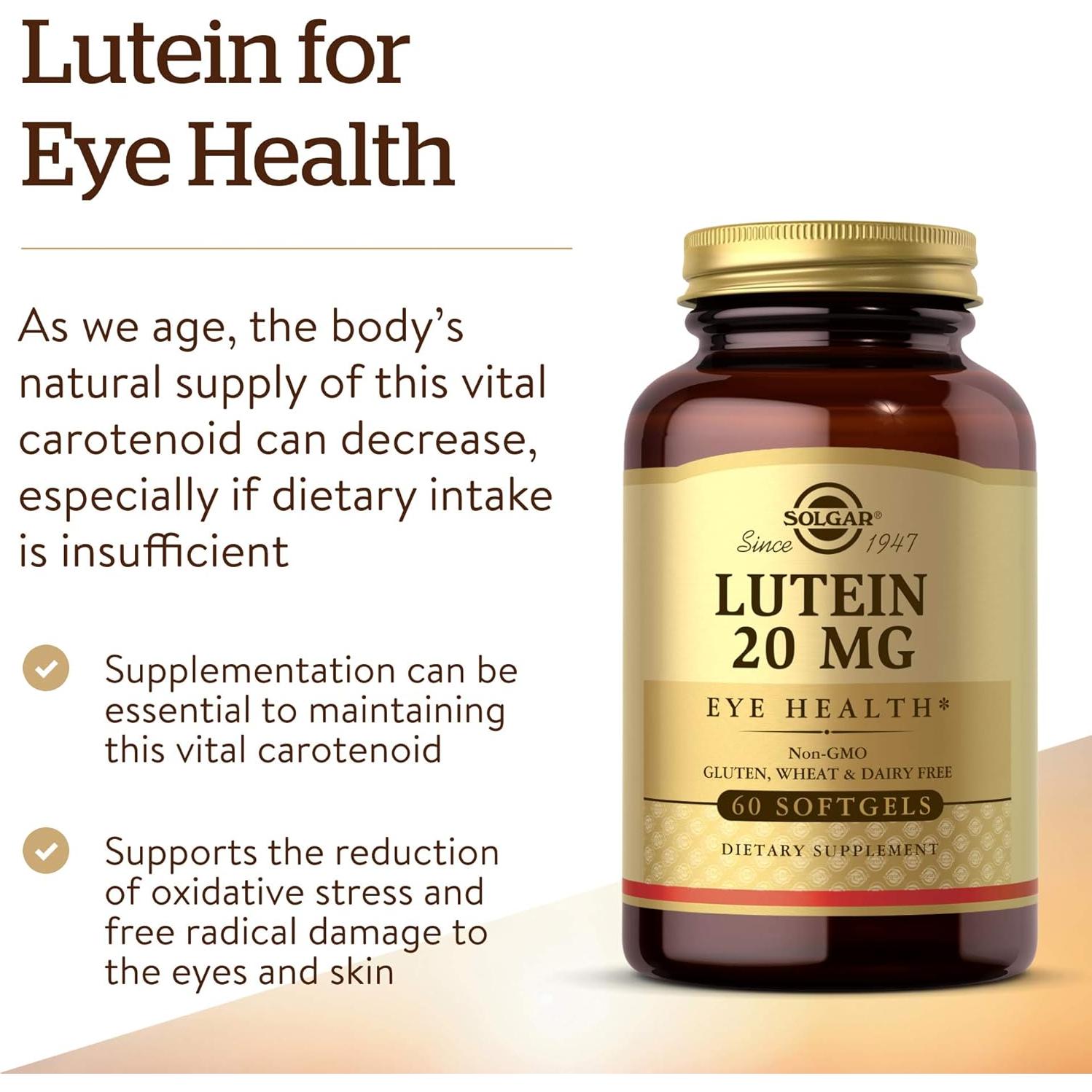 Solgar Luteína 20 mg 60 Softgels - Salud Ocular y Luz Azul