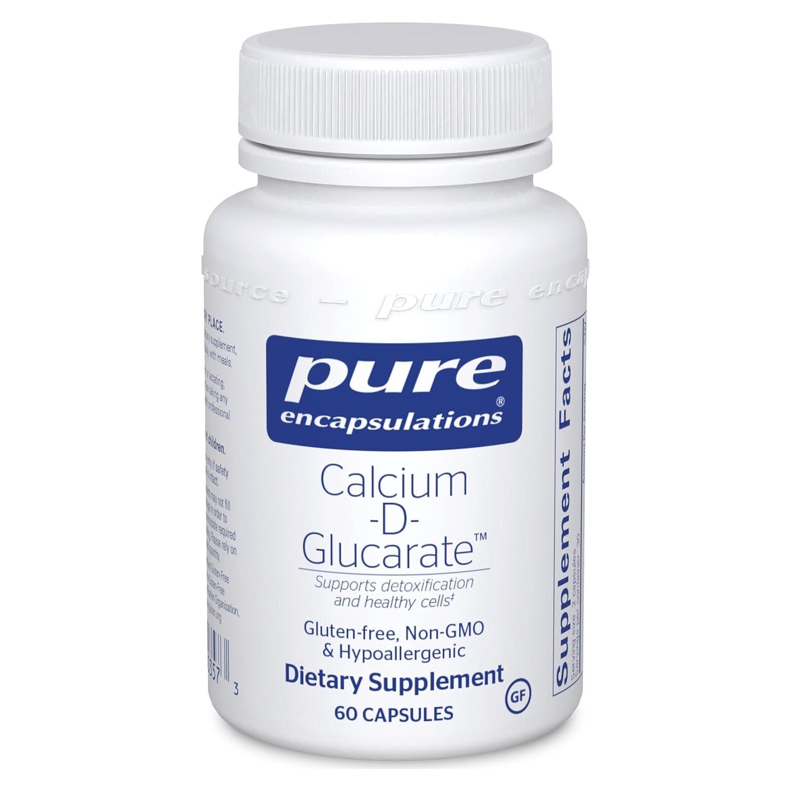 Suplemento Glucarato de Calcio-D Pure Encapsulations 60 Cápsulas