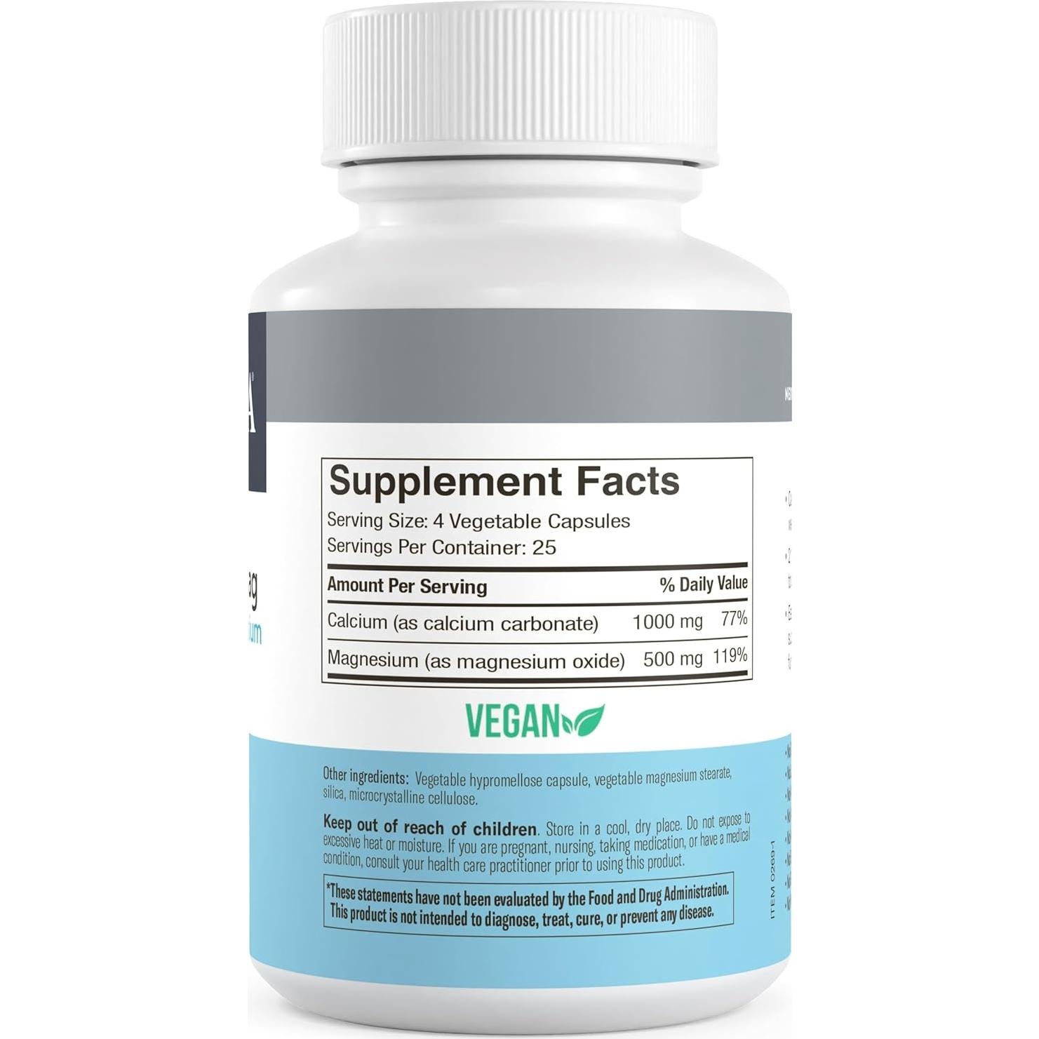 Suplemento Freeda Super Cal/Mg - 100 Cápsulas Veganas