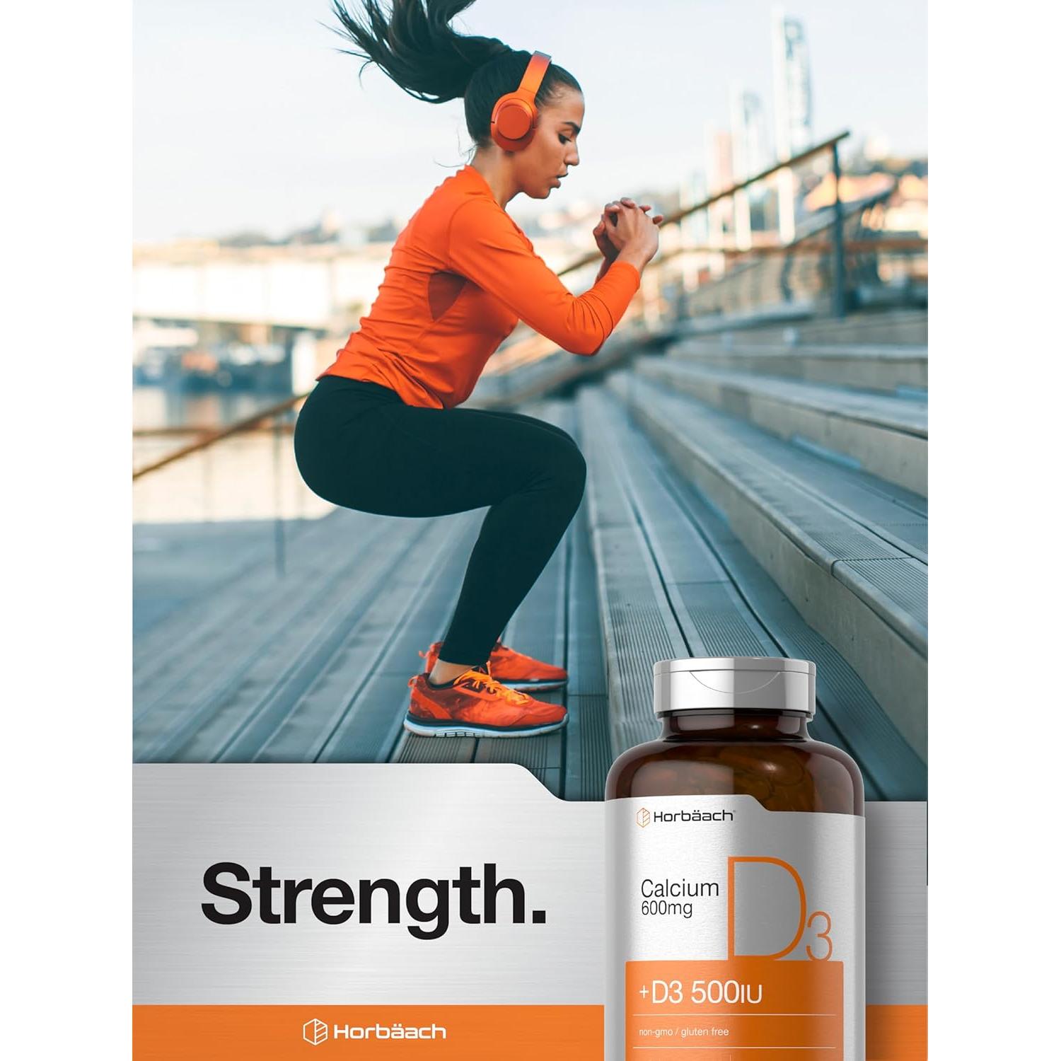 Suplemento de Calcio Horbäach 600 mg + Vitamina D3 120 Gelatinas