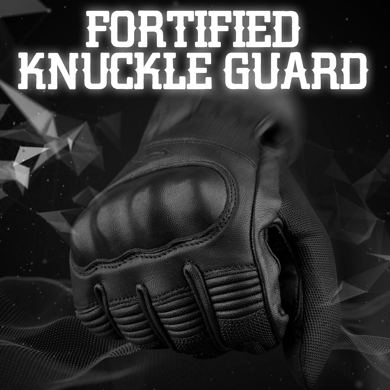 Guantes de Motocicleta J.A.G. Cuero Perforado Táctiles