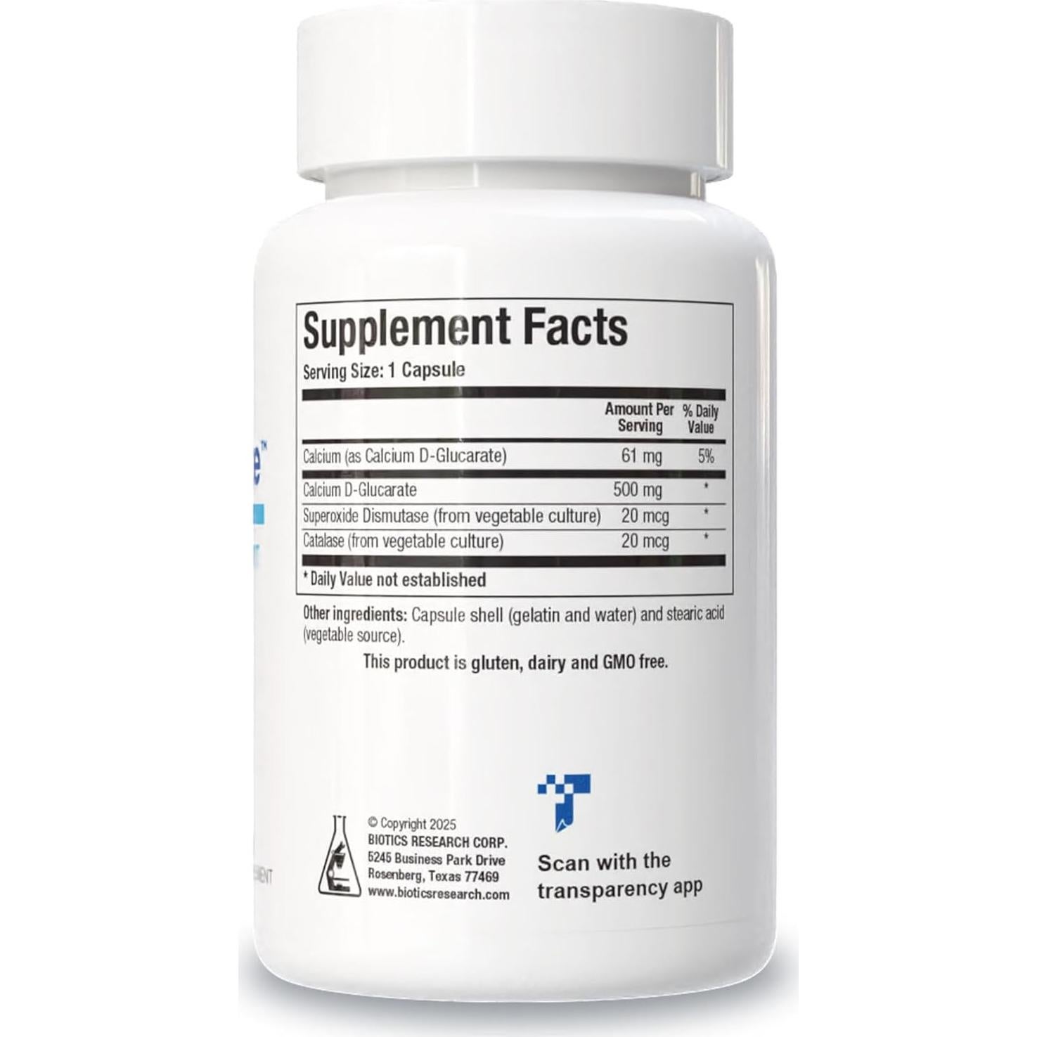 Suplemento Desintoxicante Biotics Research Ca D Glucarato 120 Comp.