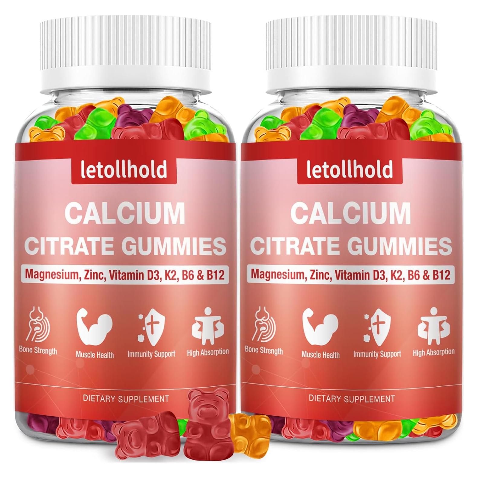 Gomitas de Calcio Citrato 1200mg con Magnesio y Vitaminas