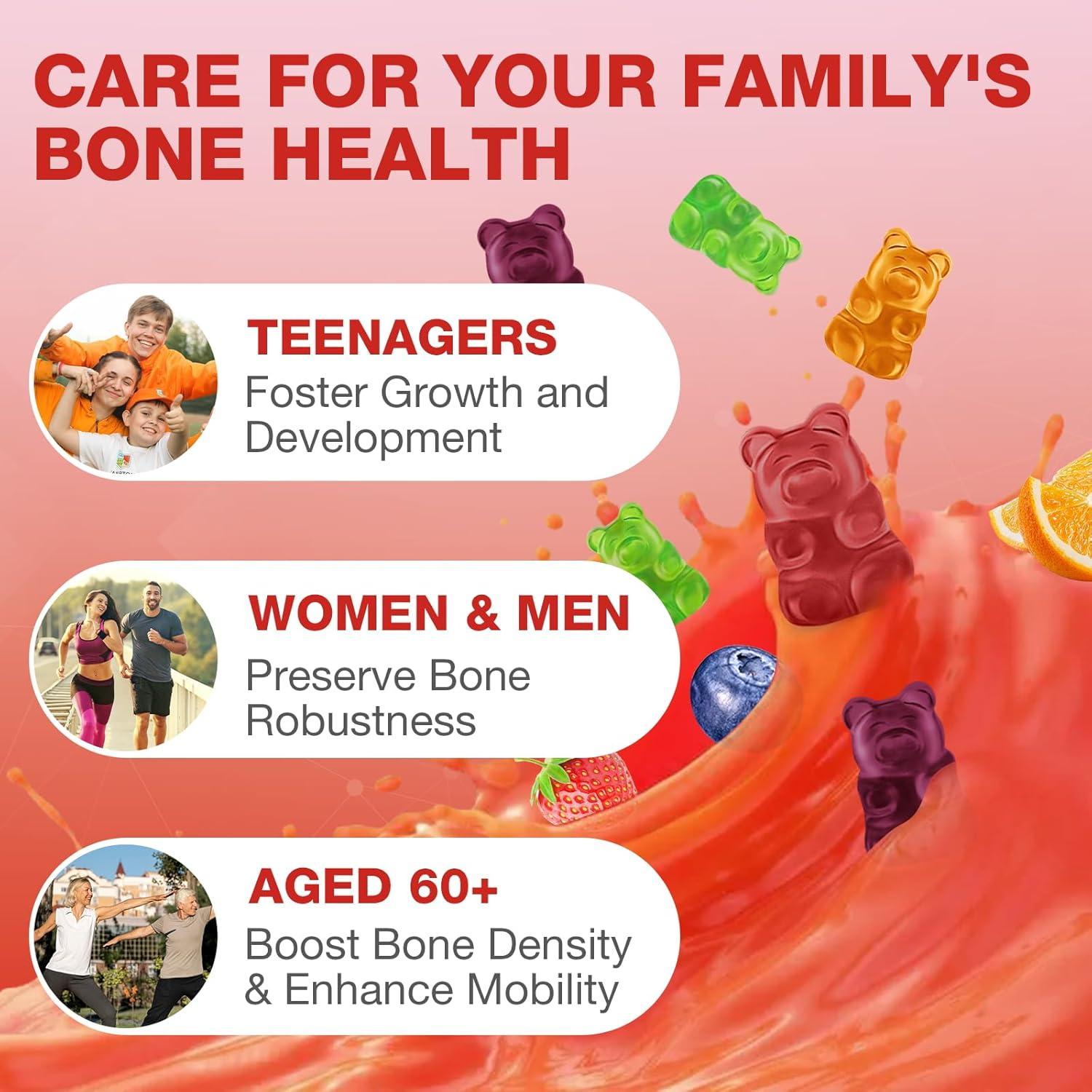 Gomitas de Calcio Citrato 1200mg con Magnesio y Vitaminas