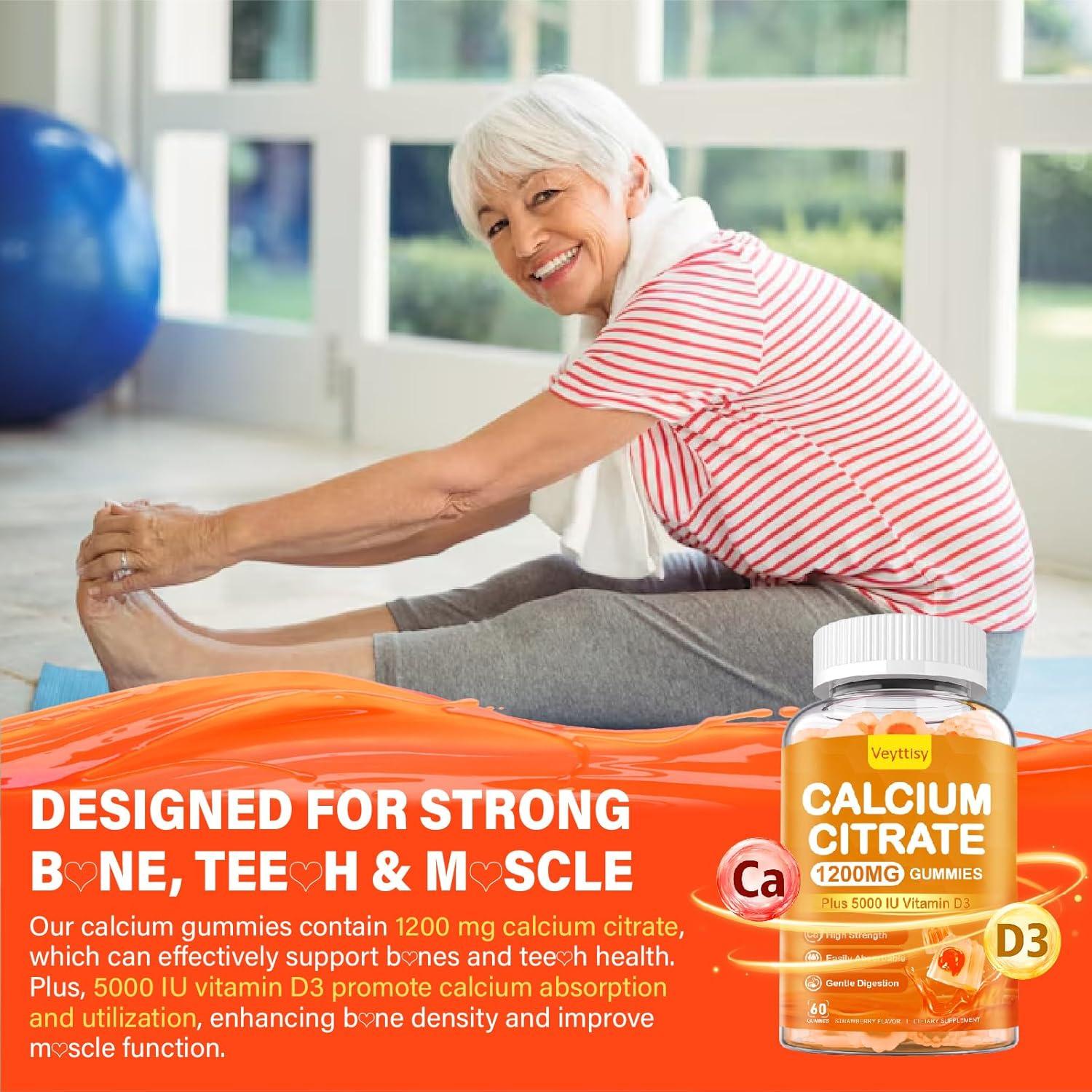 Gomitas de Calcio 1200 mg Veyttisy con Vitamina D3 5000 UI