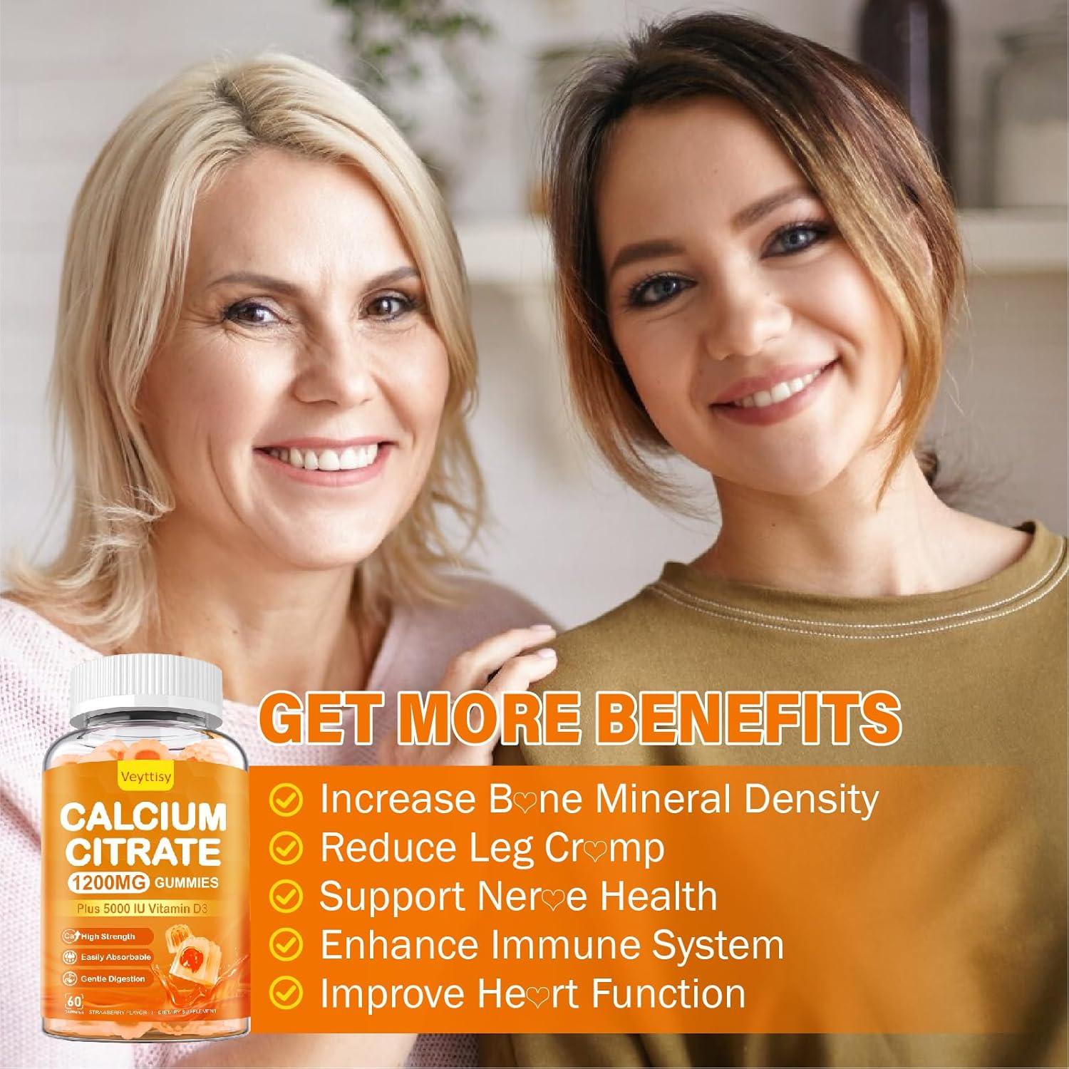 Gomitas de Calcio 1200 mg Veyttisy con Vitamina D3 5000 UI