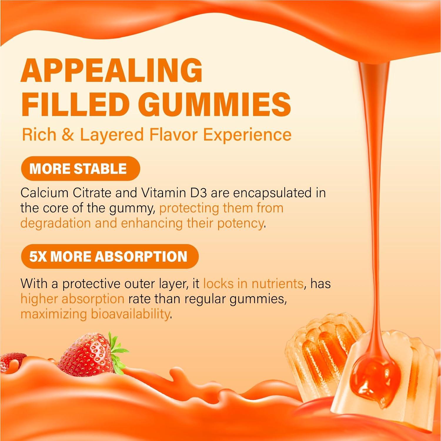 Gomitas de Calcio 1200 mg Veyttisy con Vitamina D3 5000 UI