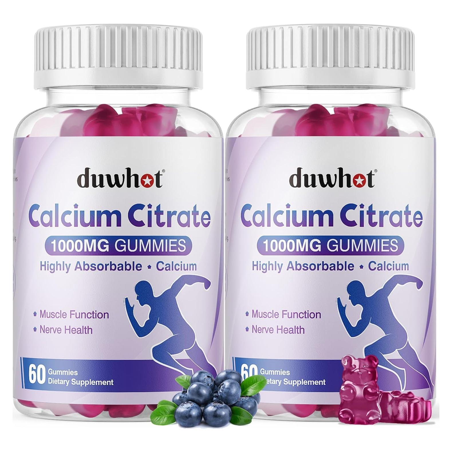 Gomitas de Citrato de Calcio Newtrisland 1000mg Sabor Arándano 120 Unidades