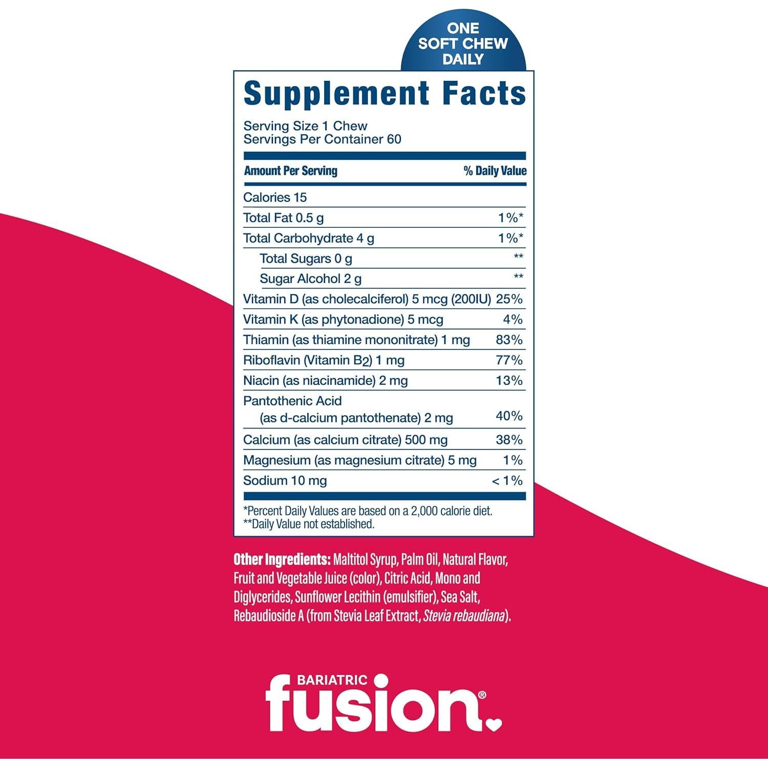 Suplemento de Calcio Masticable Bariátrico Fusion Fresa 500mg