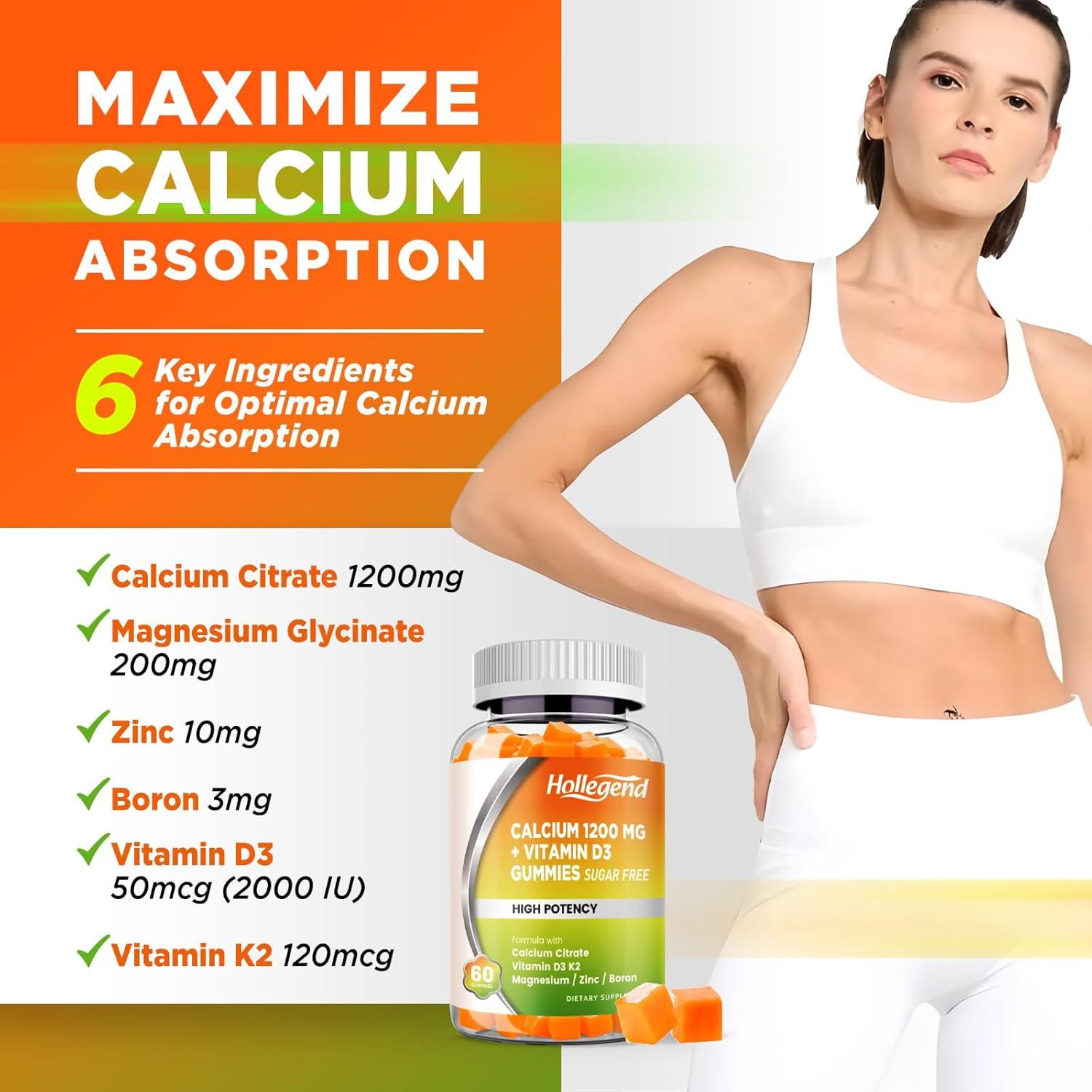 Gomitas de Calcio 1200 mg HendyBe con Vitamina D3 y K2